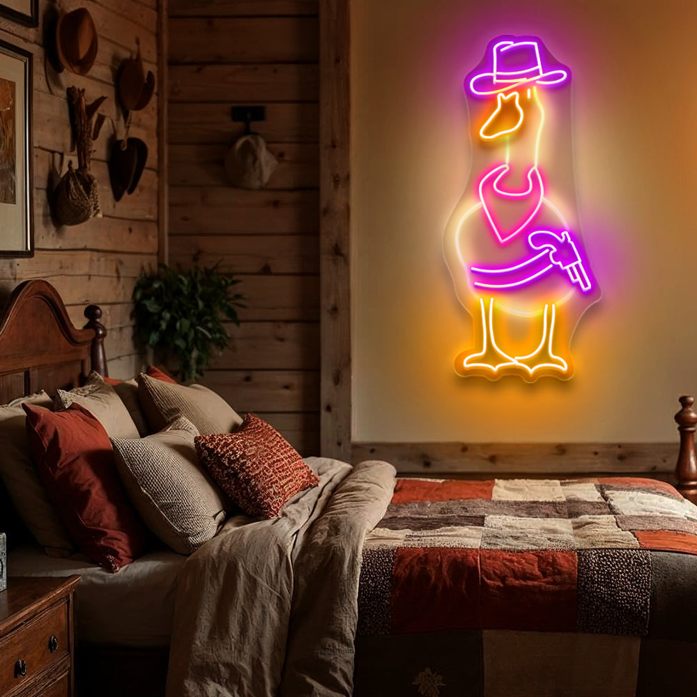 Cowboy Goose LED Neon Sign