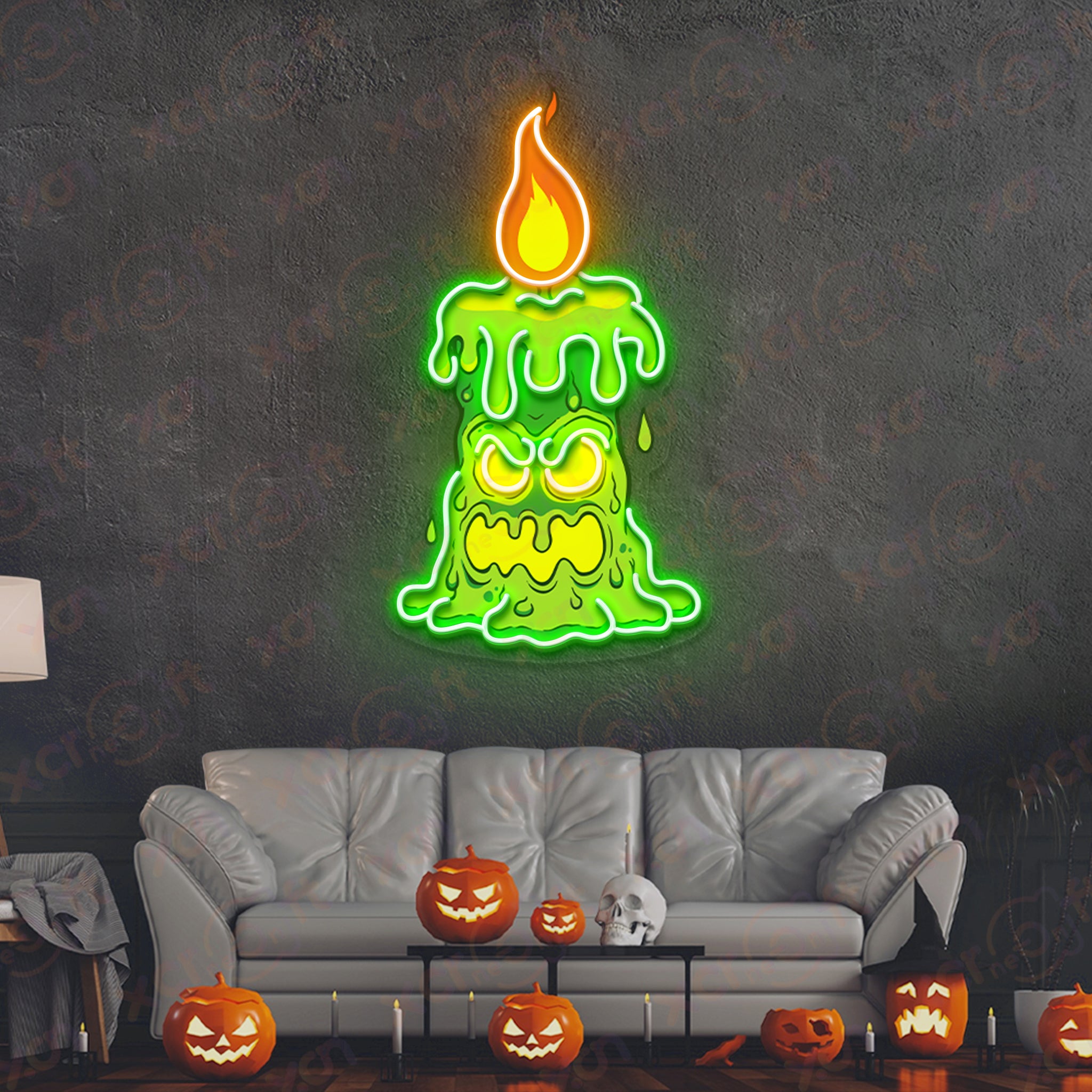 Halloween Candle Printed LED Neon Sign