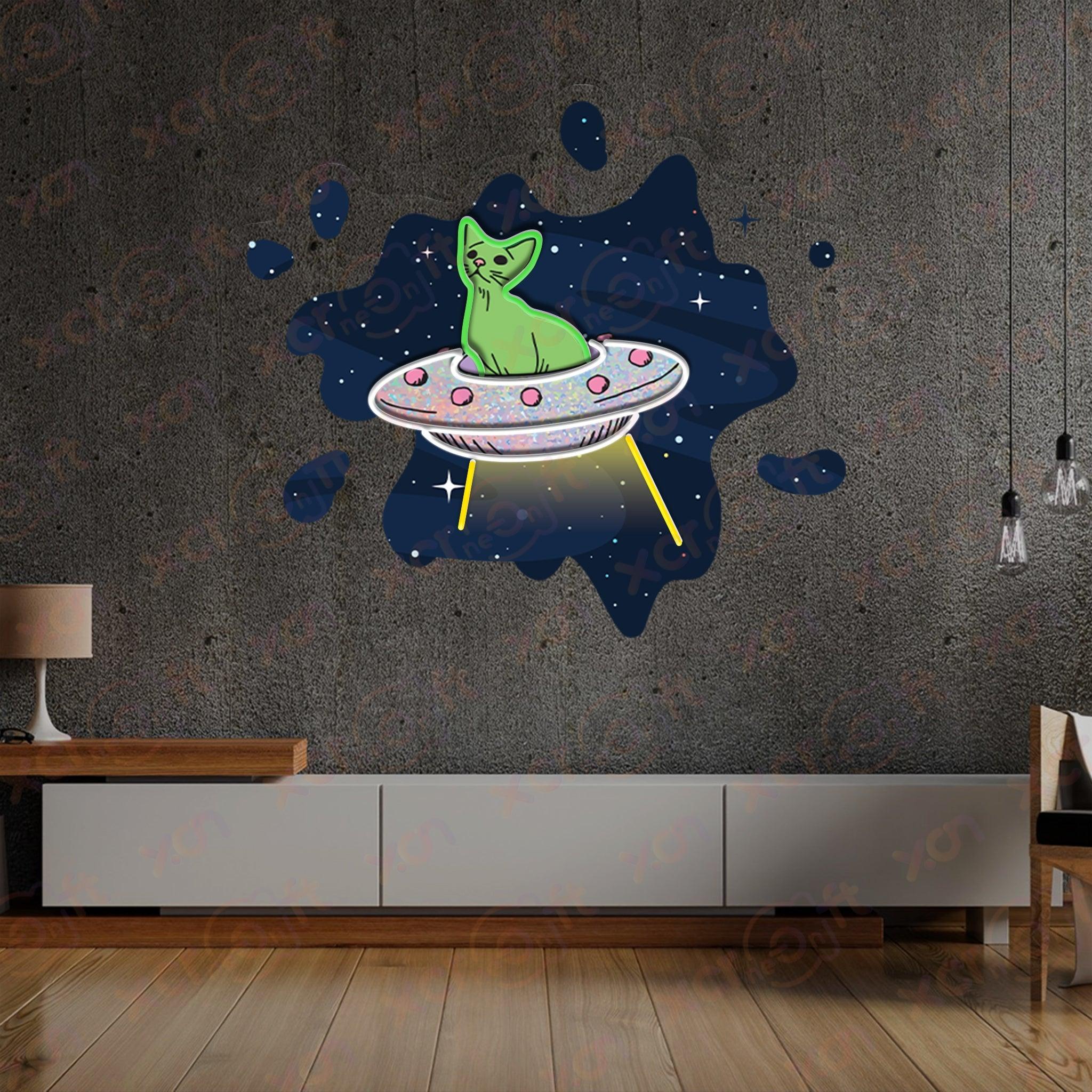 Alien Cat LED UV Printed Neon Signs