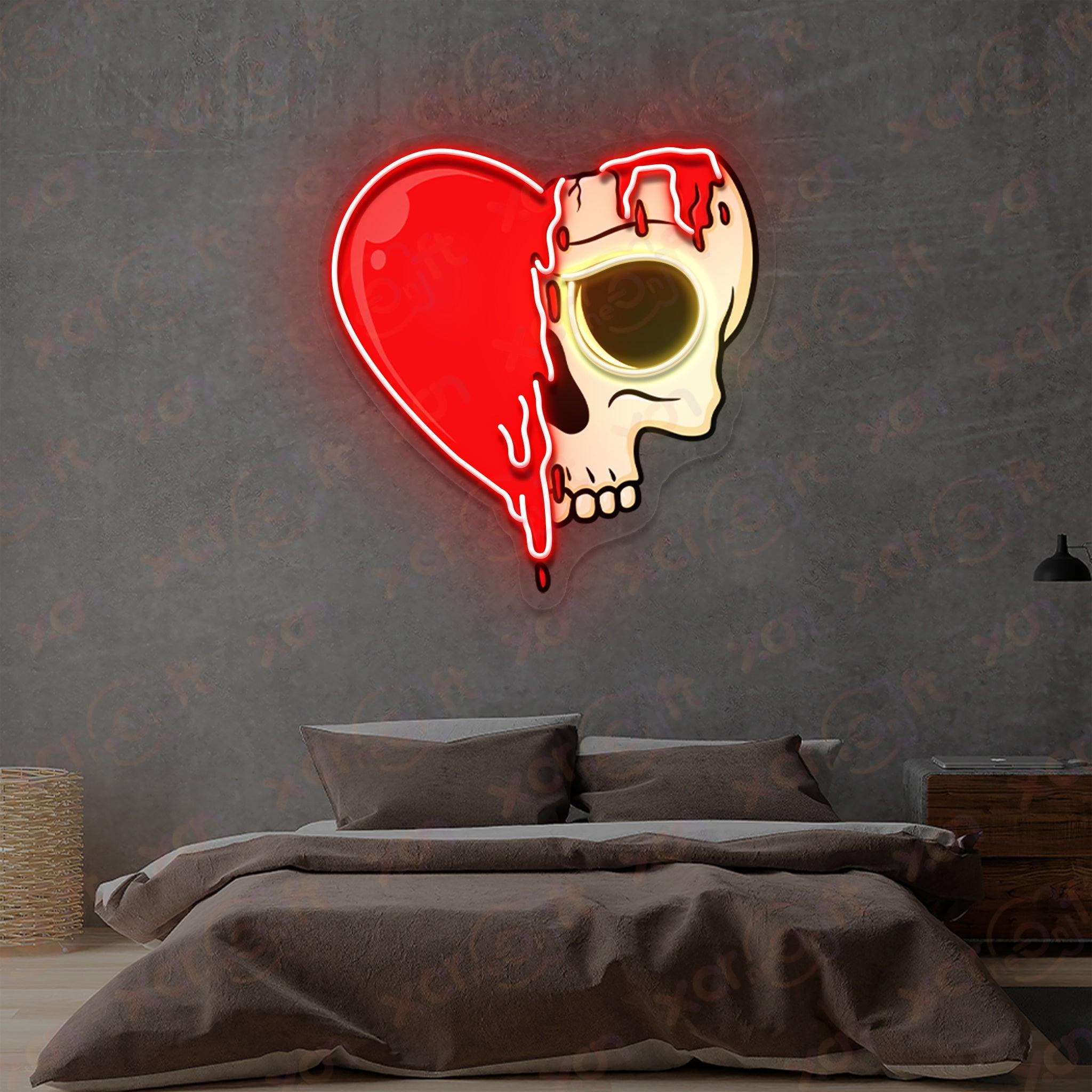 Heart Skull LED Neon Light