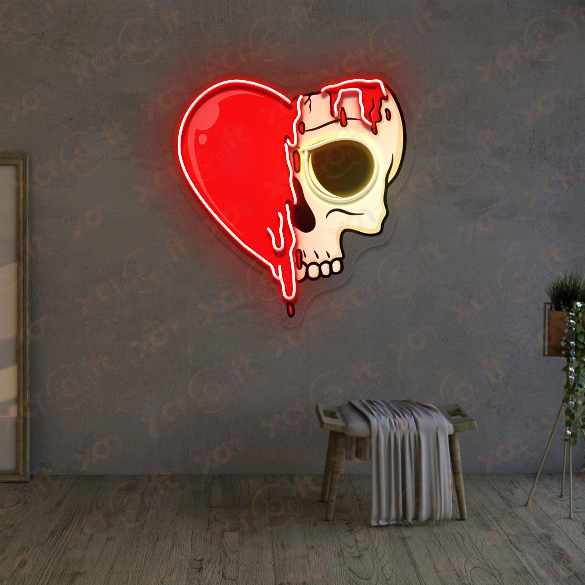 Heart Skull LED Neon Light