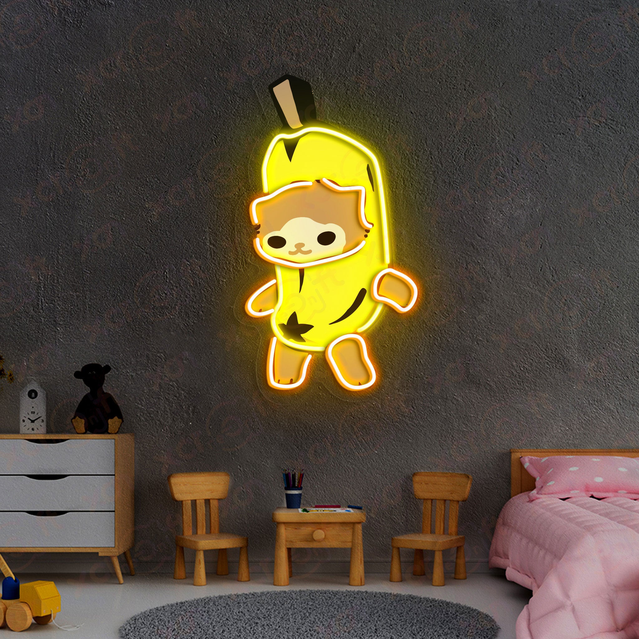 Banana Cat Meme UV Printed Neon Sign