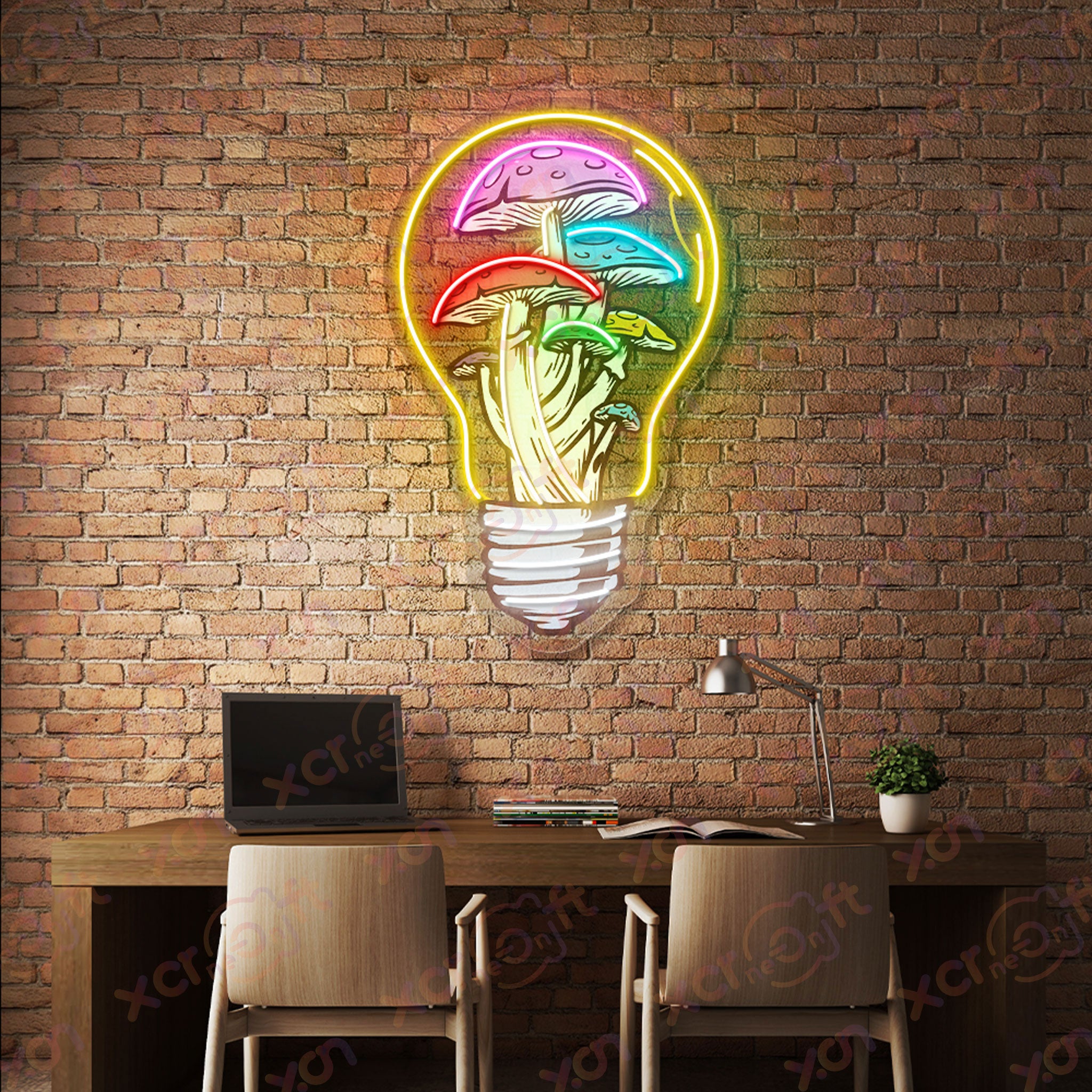 Mushroom Neon Sign Trippy Style Decor