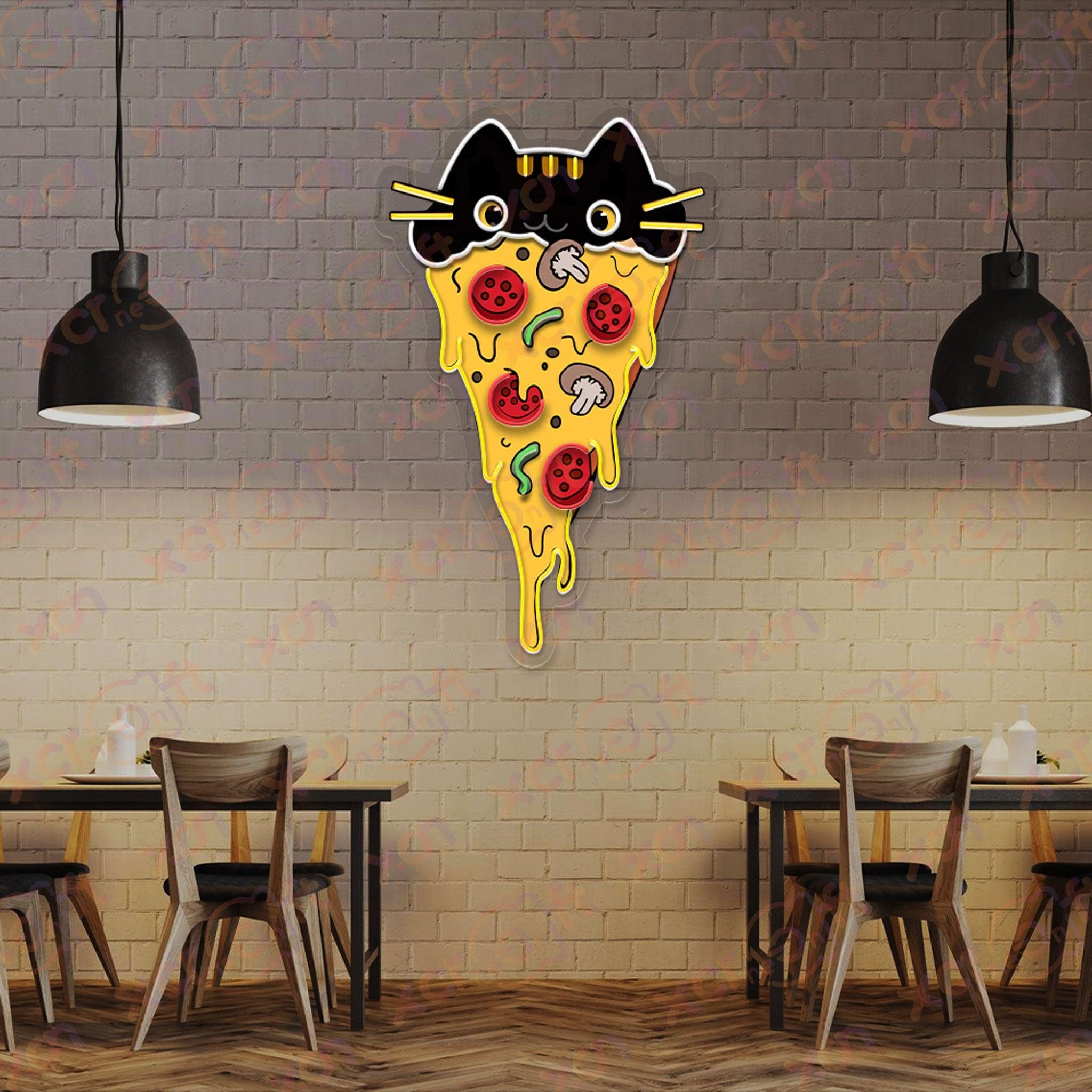 pizza character neon durable LED