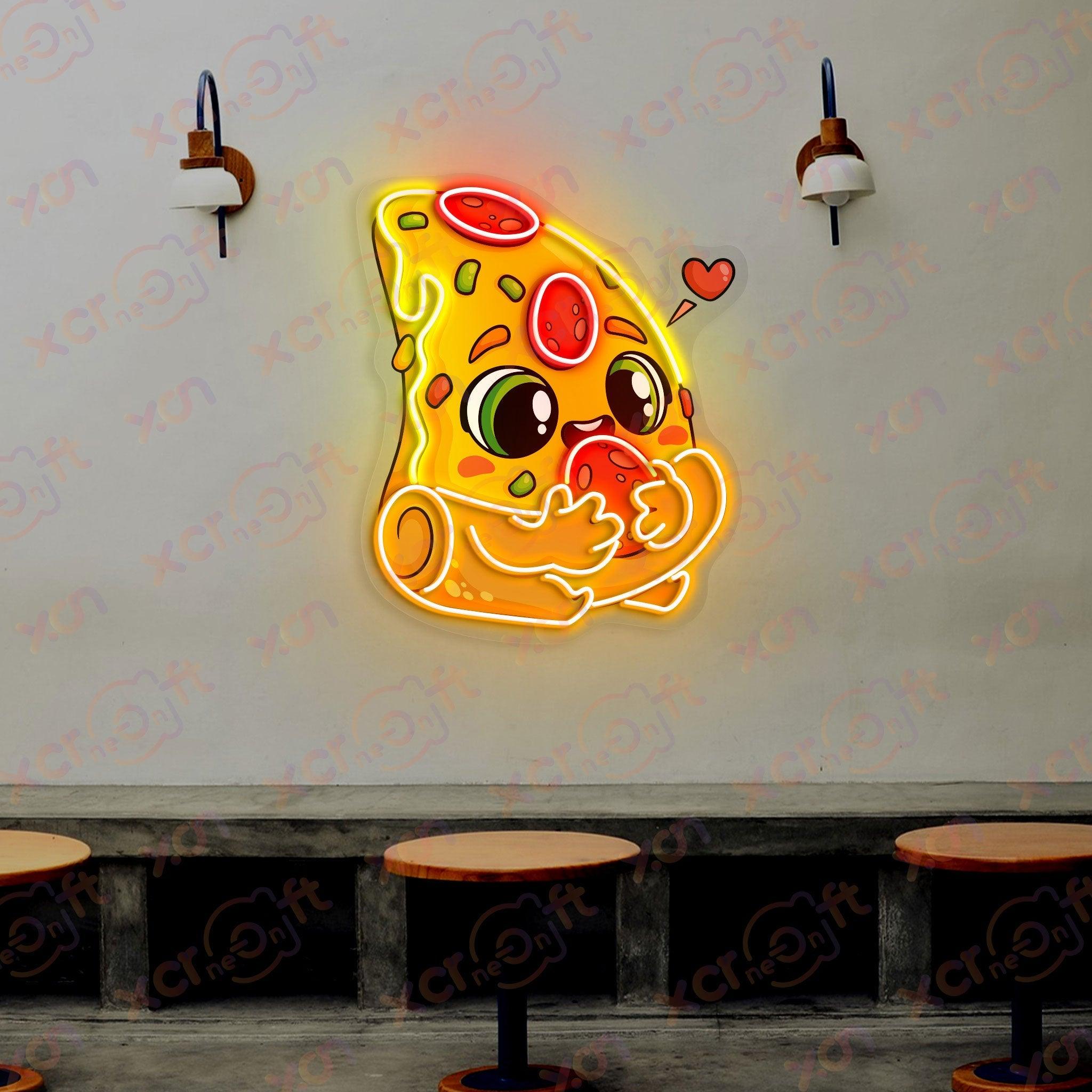 Cute Pizza Cartoon High-quality Neon Signs Wall Decor