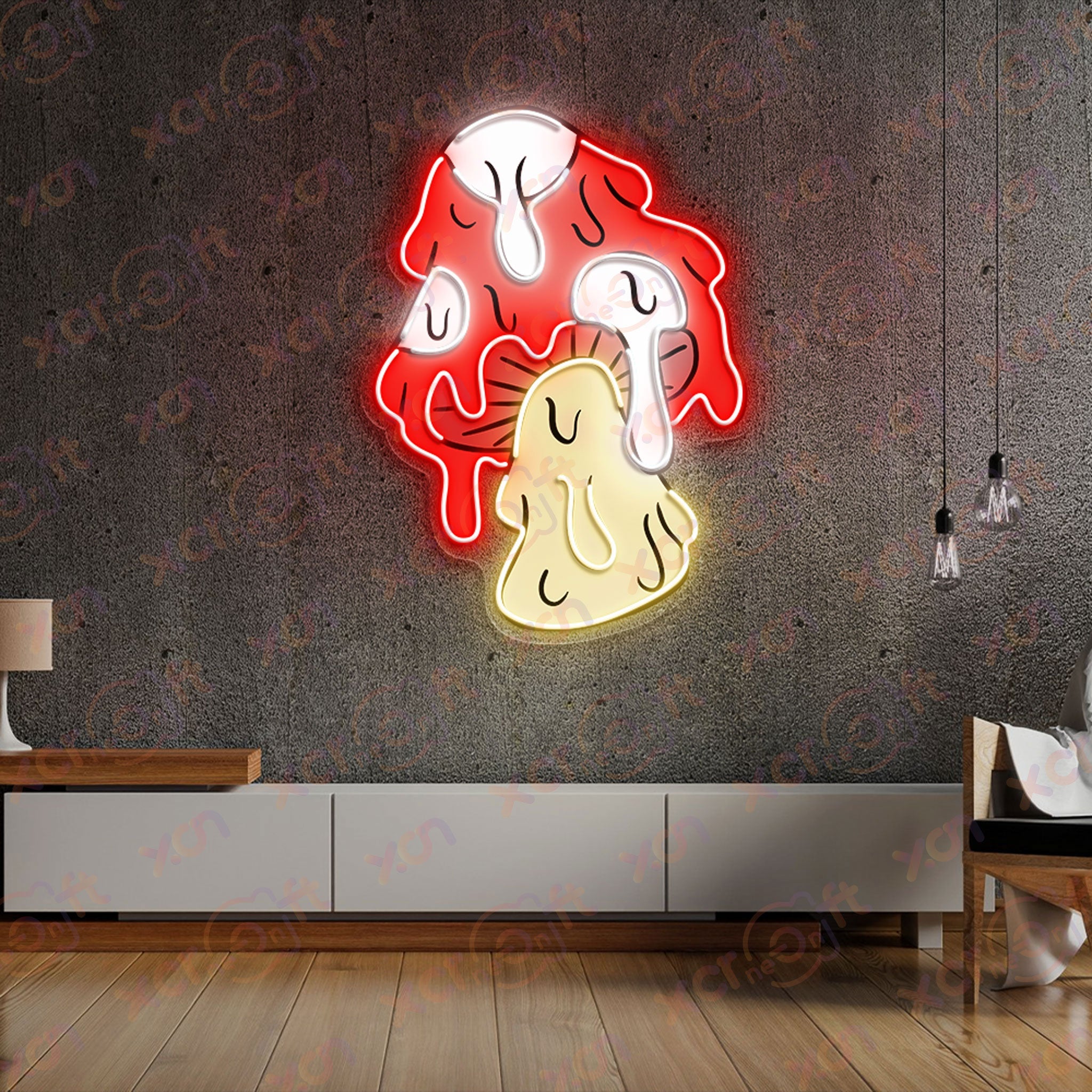 "Melted Mushroom 12V LED Neon Sign - Bright for Large Spaces 
"