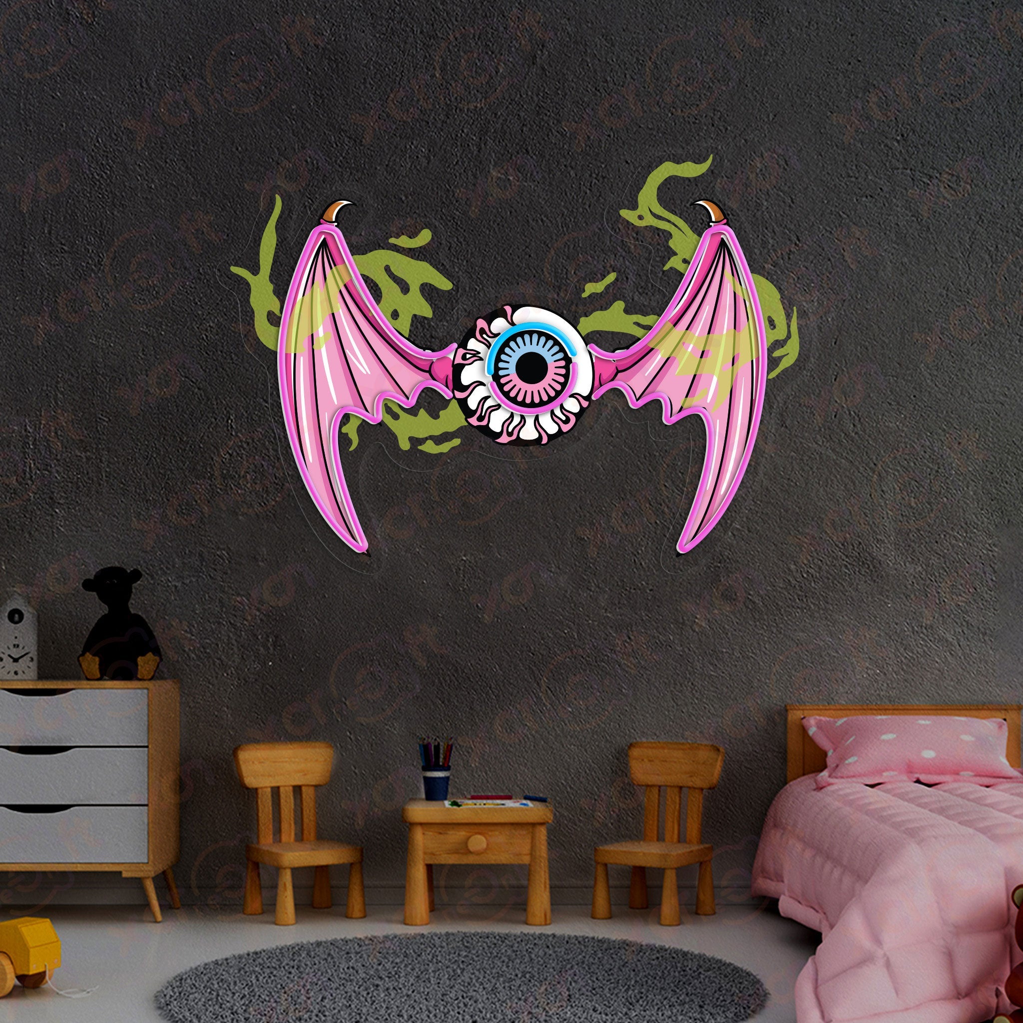 Halloween Swing Eye UV Printed Neon Sign