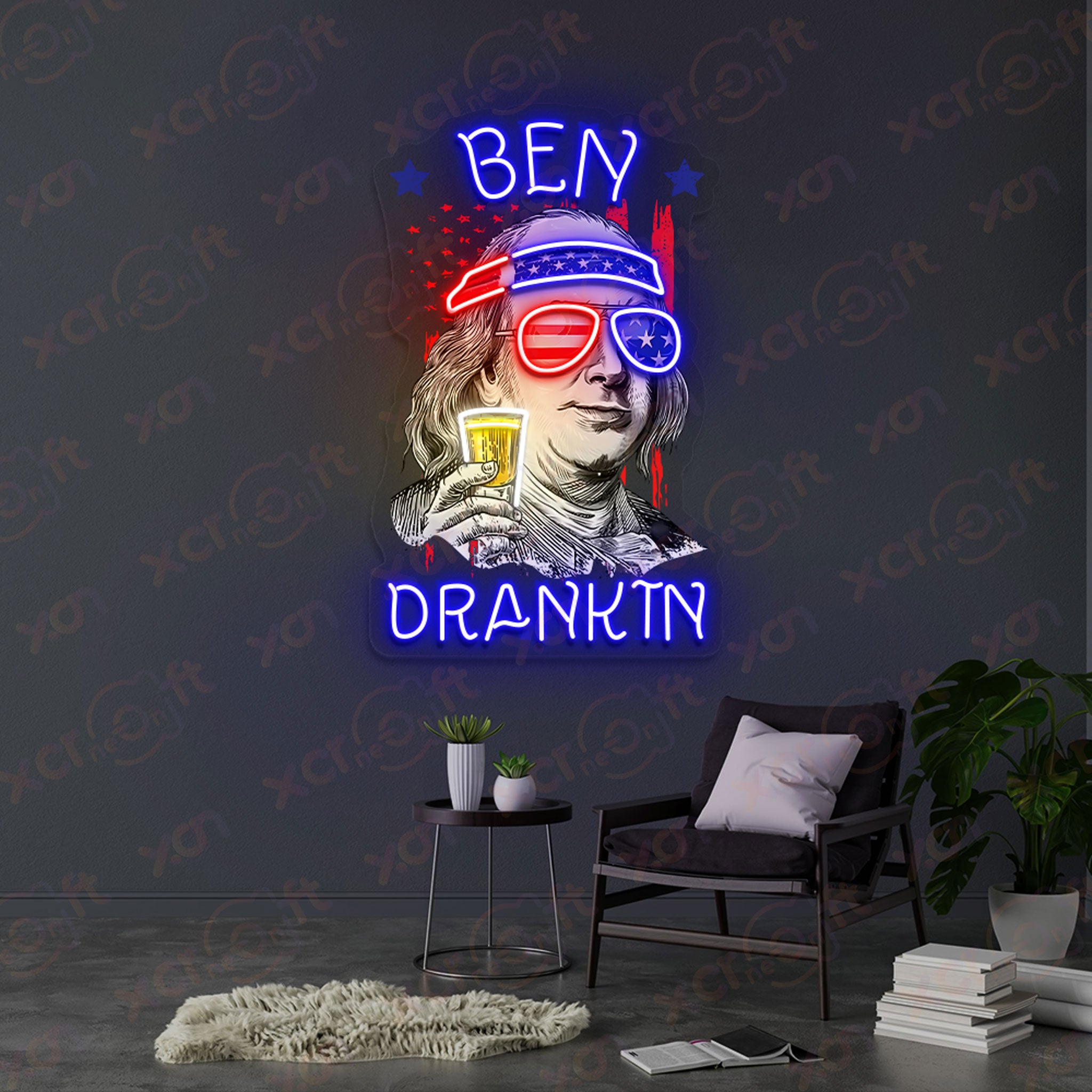 Ben Drinking LED Neon Light for Nation Lover