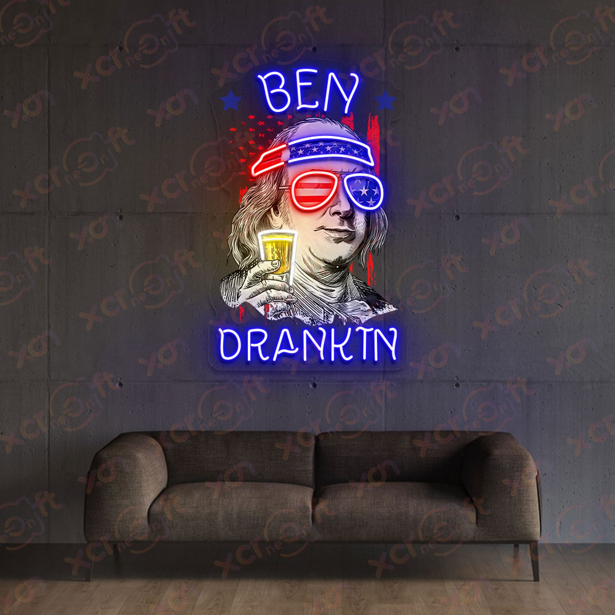 Ben Drinking LED Neon Light for Nation Lover