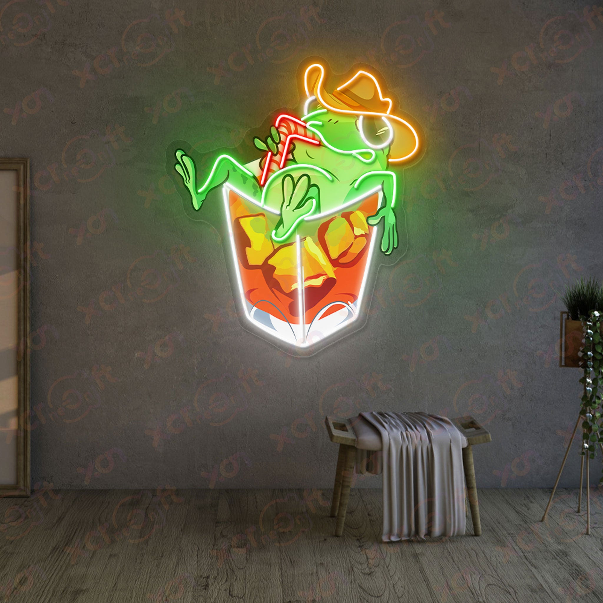 Frog Cocktail Durable Neon Light Vintage Vibe