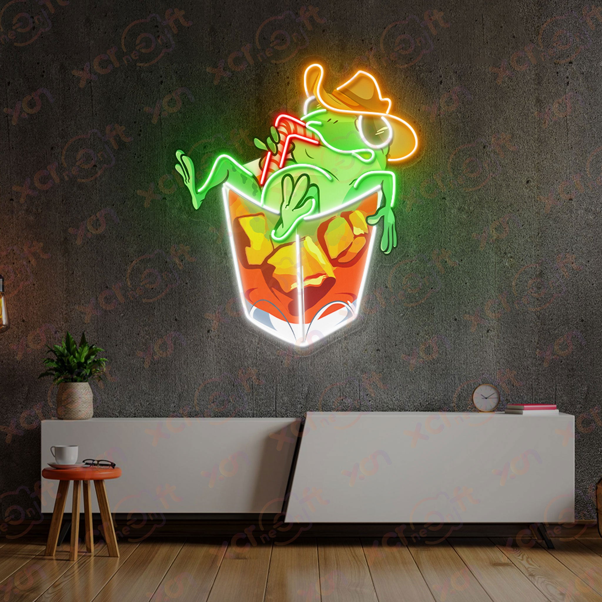 Frog Cocktail Durable Neon Light Vintage Vibe