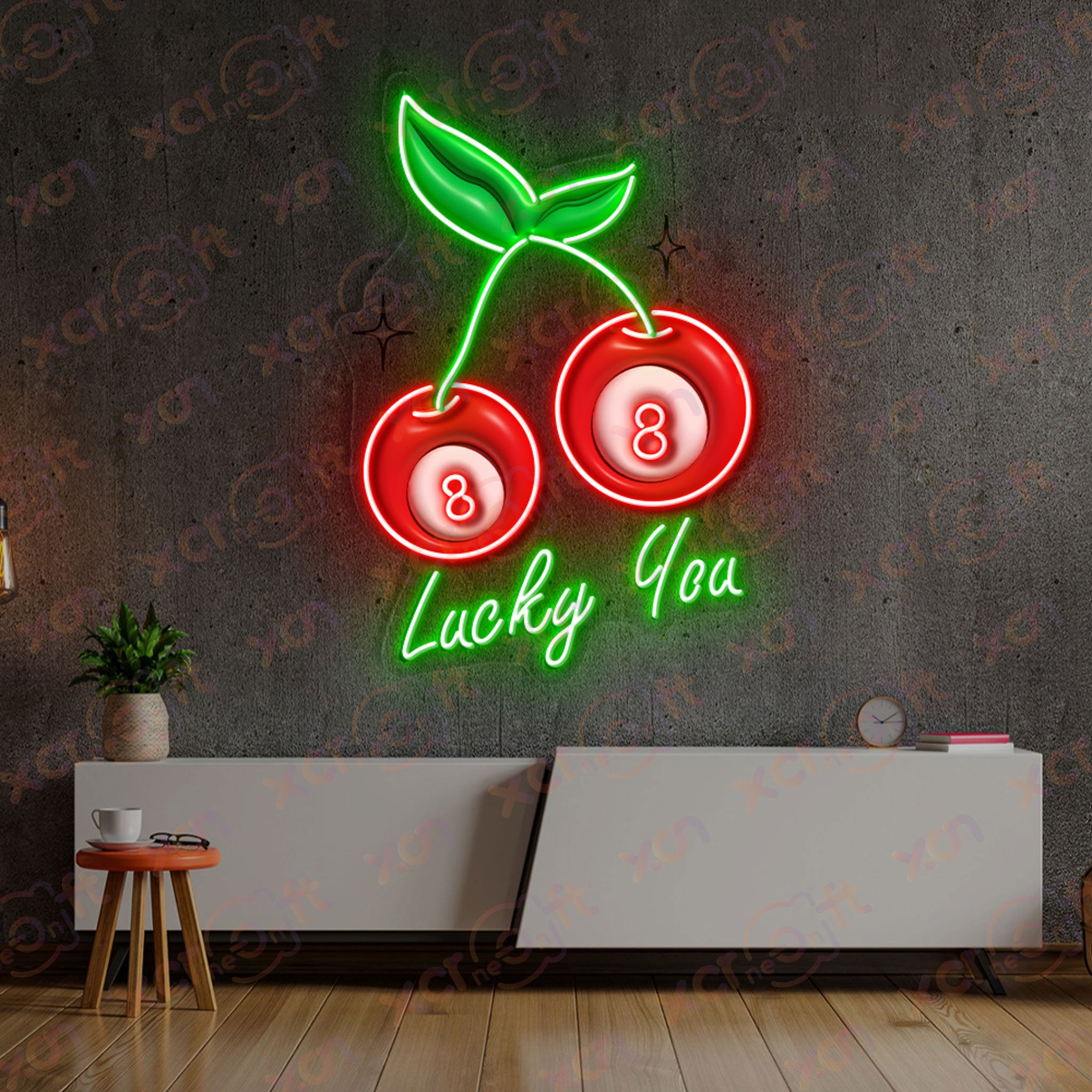 Lucky Billiard LED 3D Neon Signs for Gaming Room