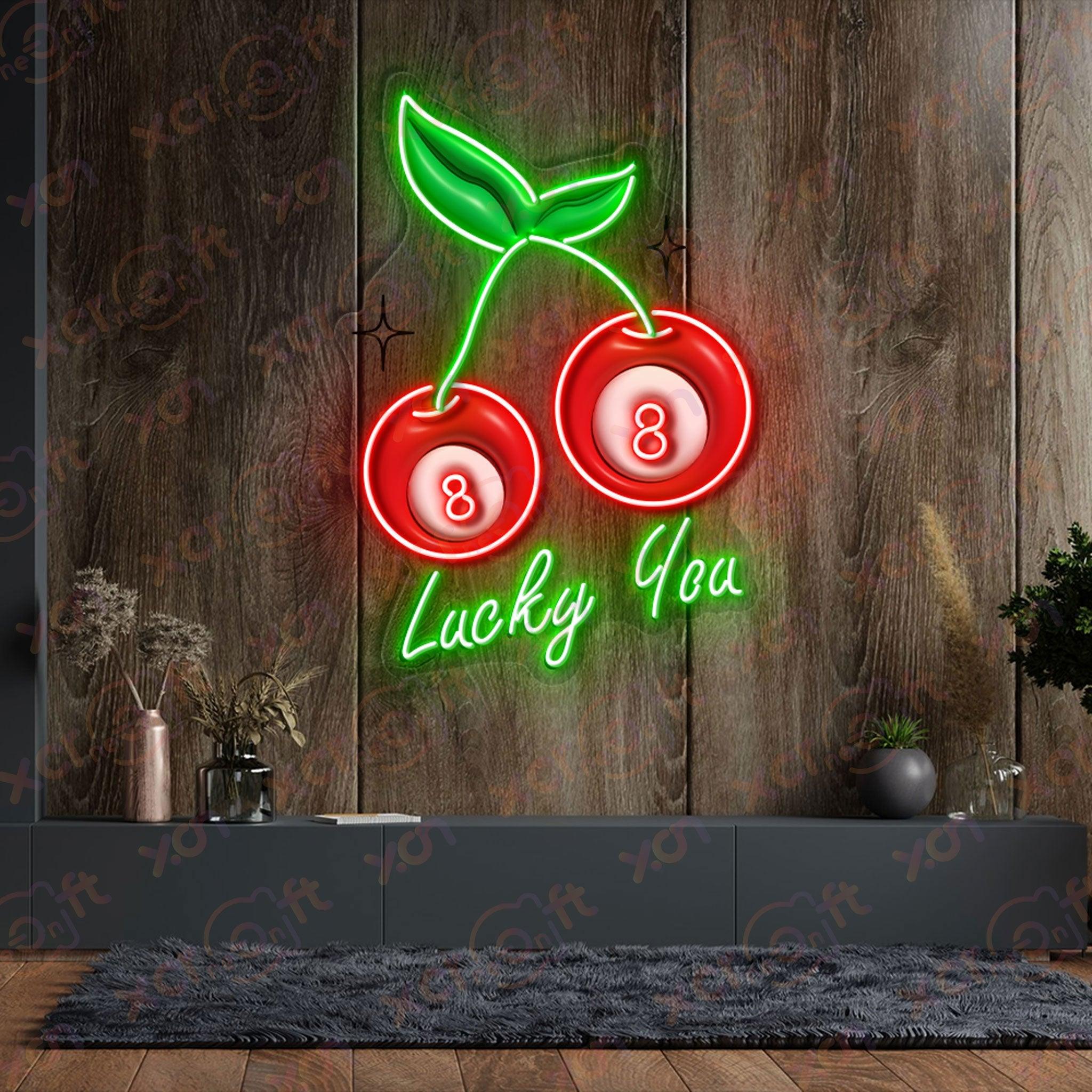 Lucky Billiard LED 3D Neon Signs for Gaming Room