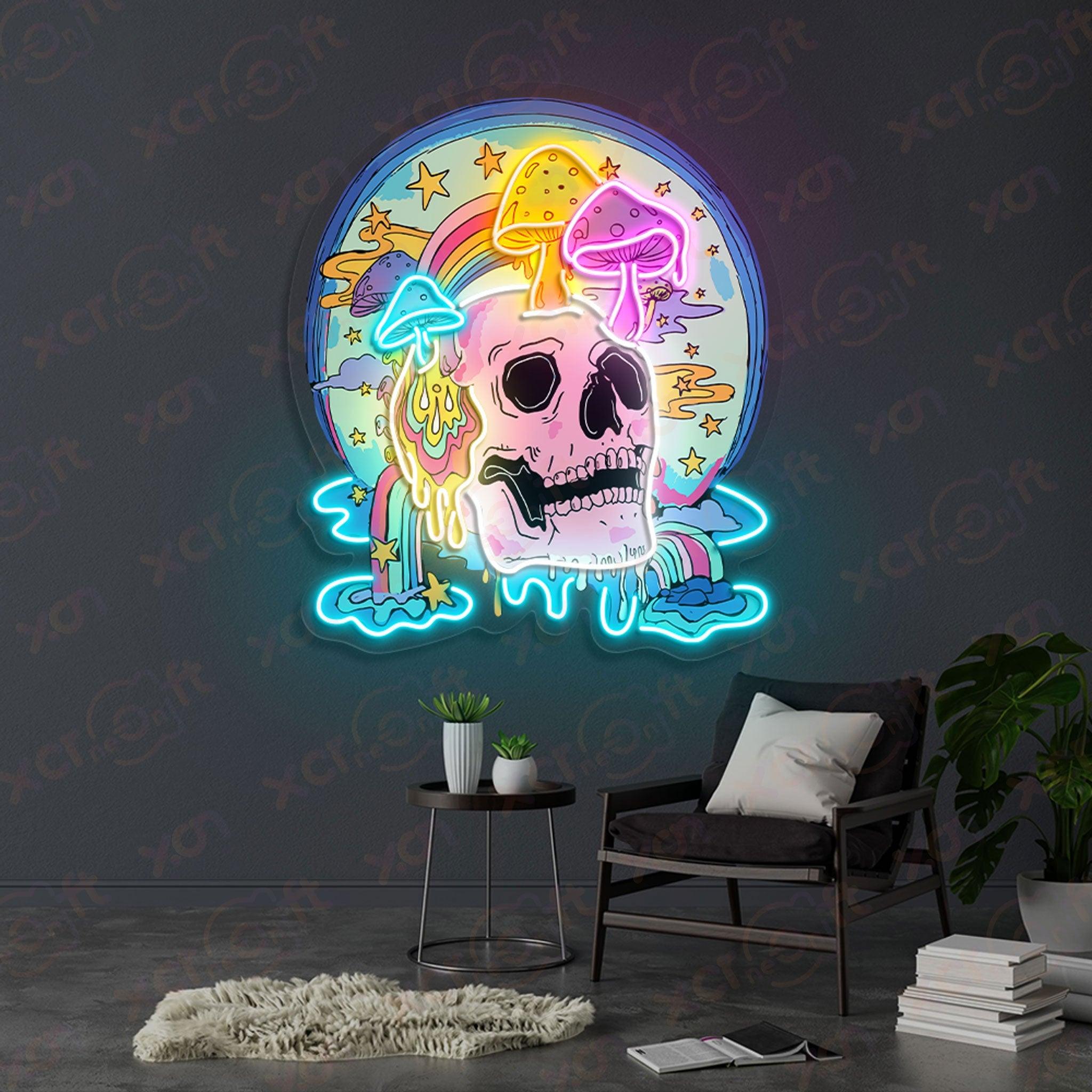 Trippy Skull Style for Halloween Color Neon