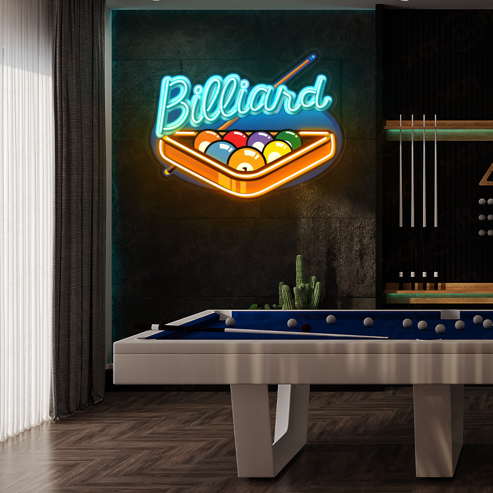 Billiard Sign II UV Printed Neon Light