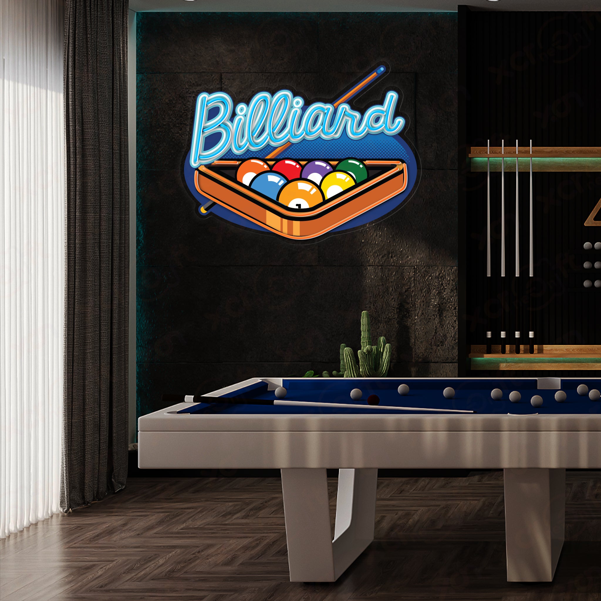 Billiard Sign II UV Printed Neon Light