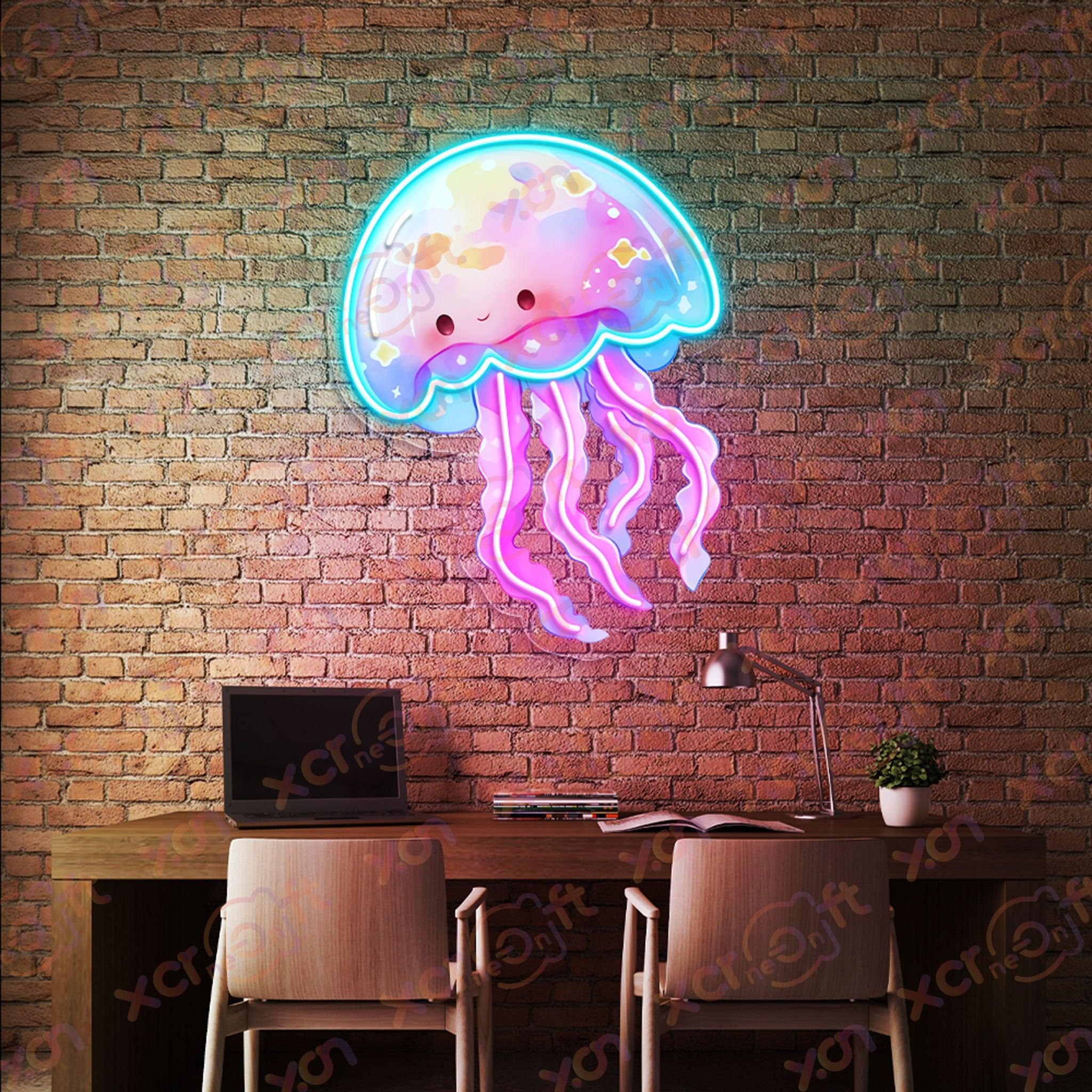 Pastel Jellyfish UV Printed Neon Signs Art Decoration for Kids - XCraft Neon