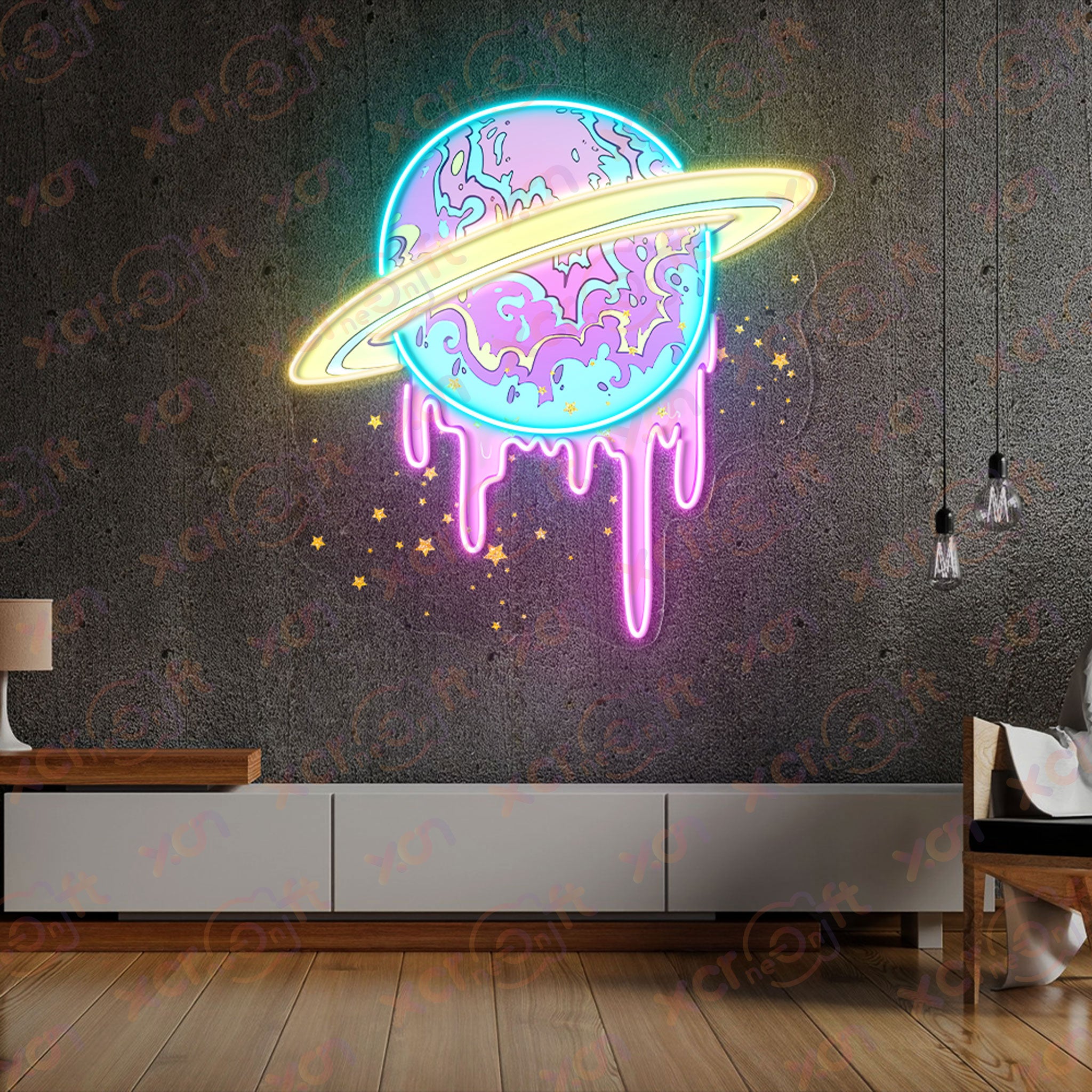 Melting Cosmic Candy Neon Sign Kawaii Style for Room