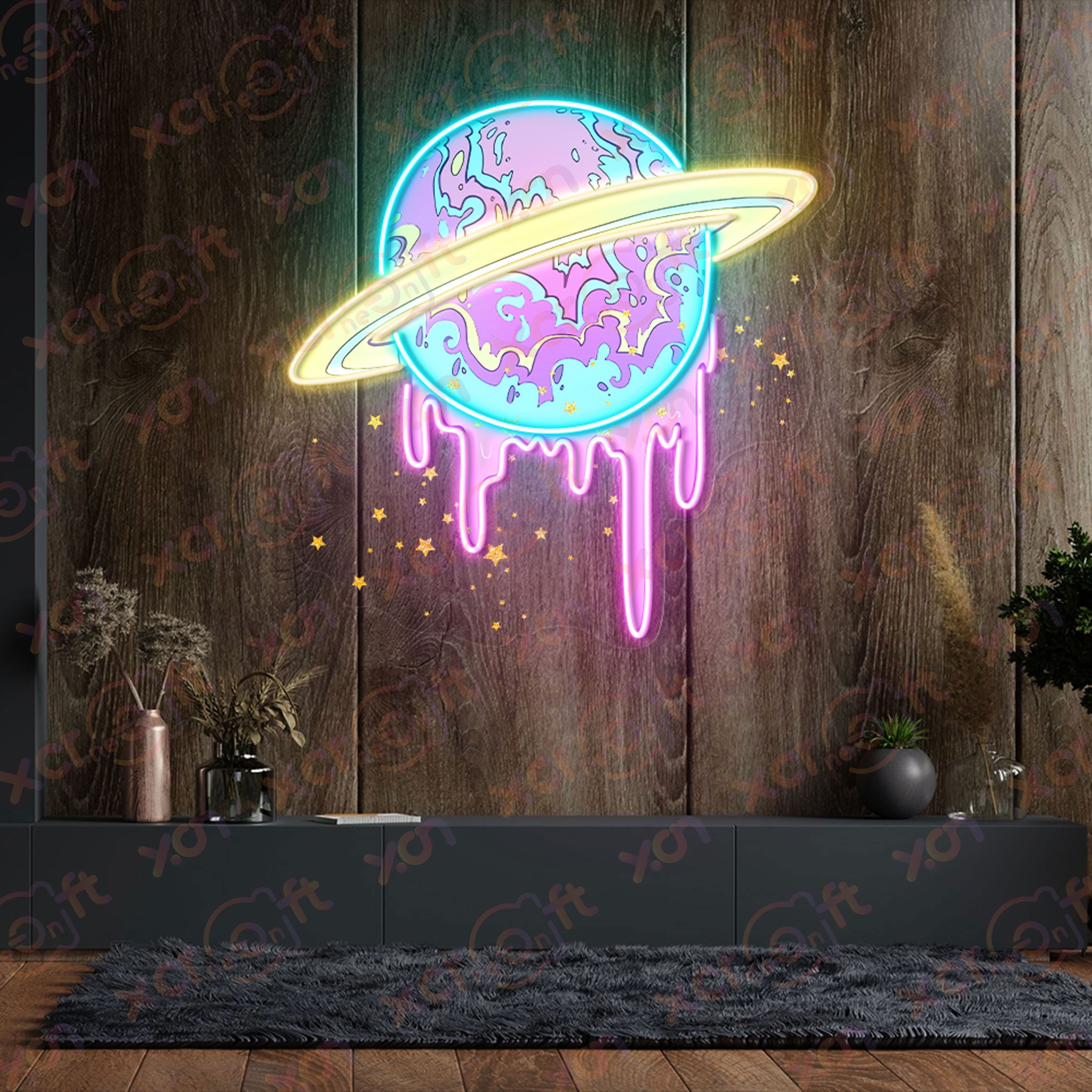 Melting Cosmic Candy Neon Sign Kawaii Style for Room