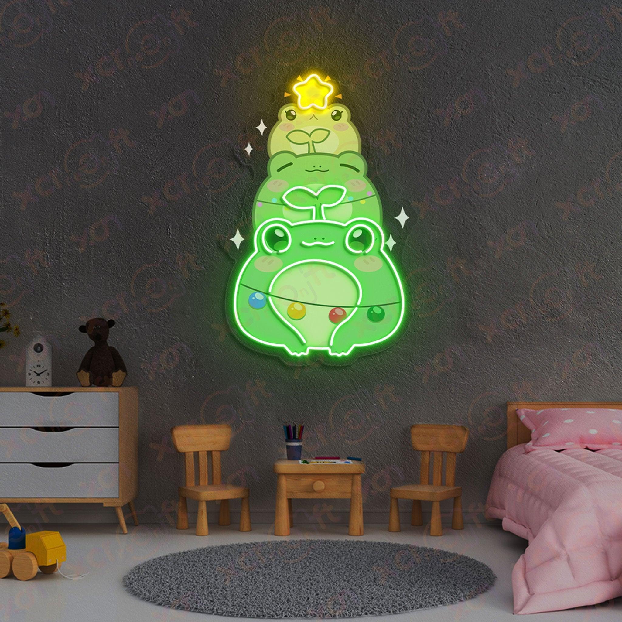 Christmas Frog Durable Neon Light Decor Wall