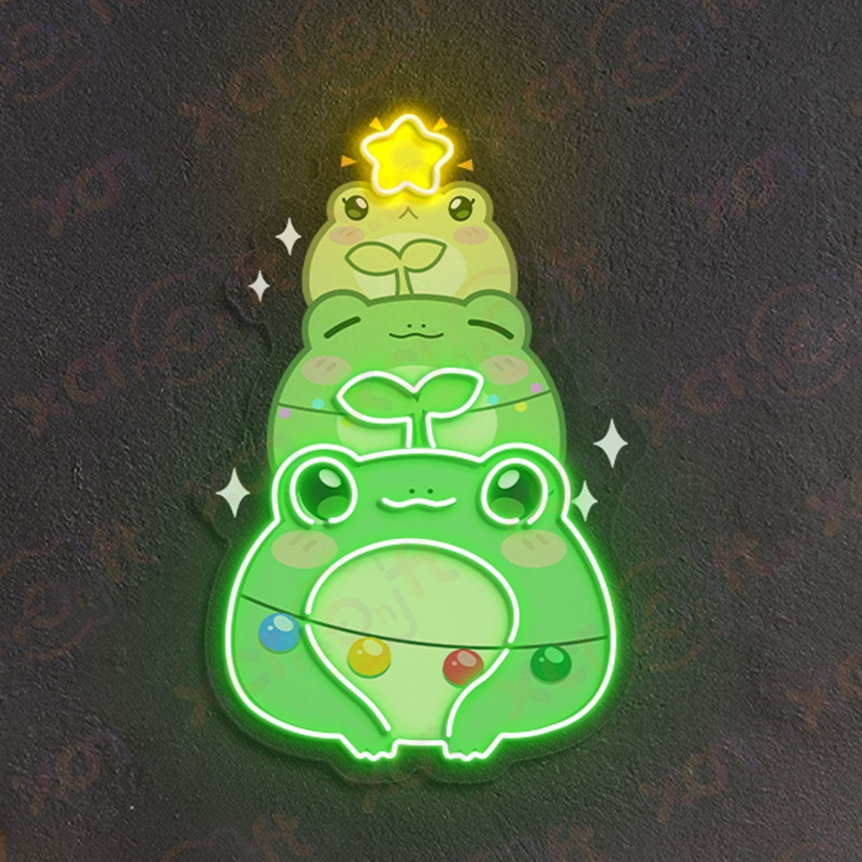 Christmas Frog Durable Neon Light Decor Wall