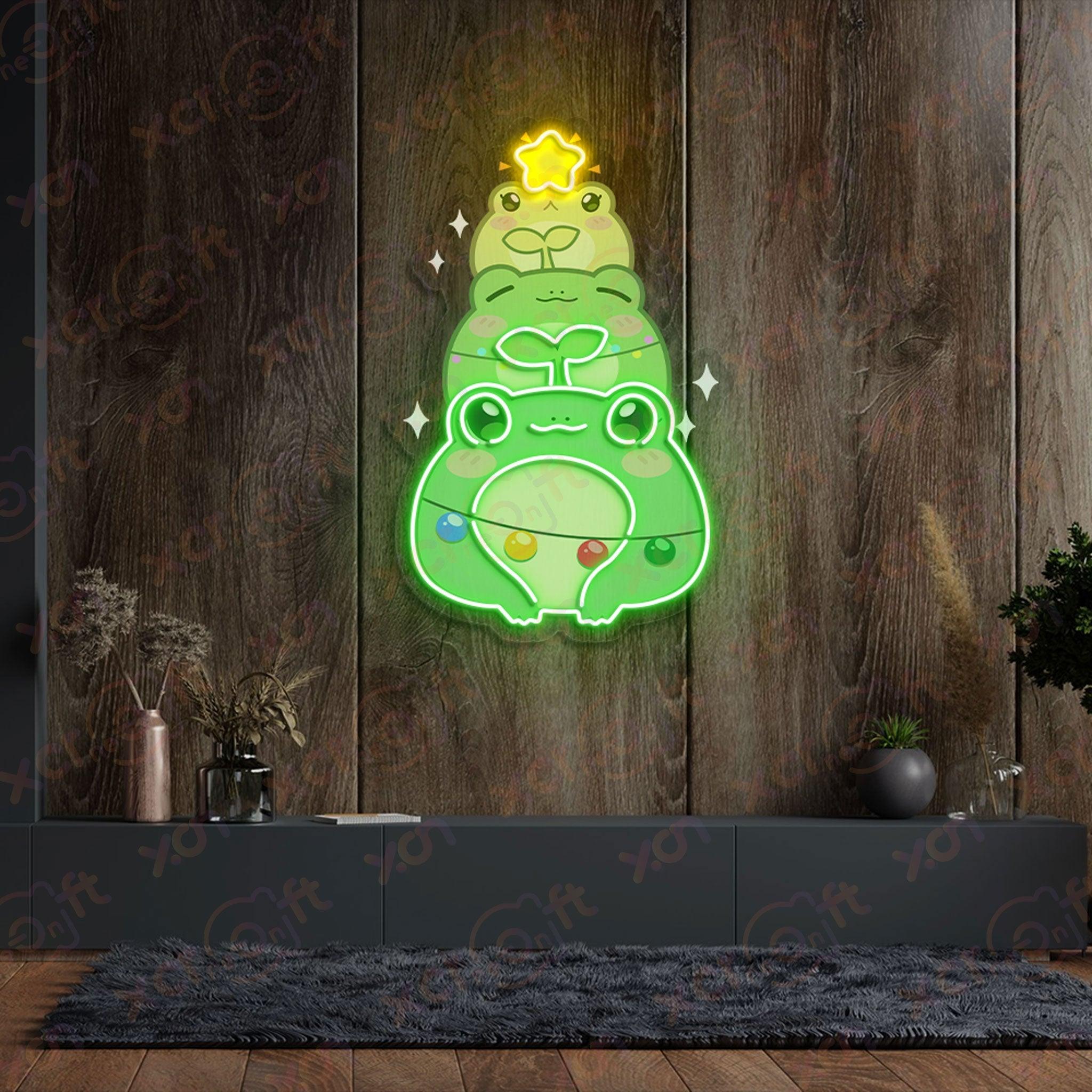 Christmas Frog Durable Neon Light Decor Wall