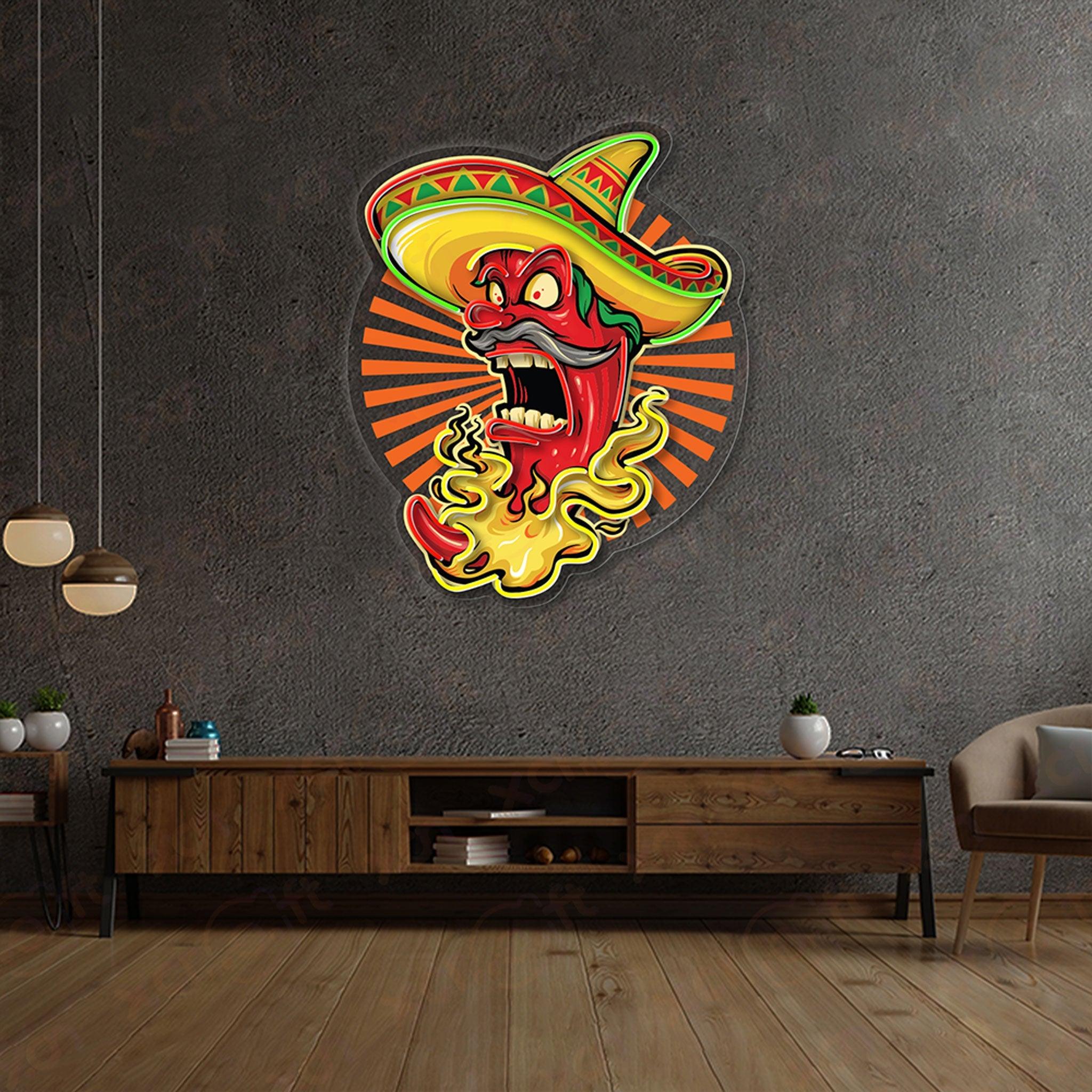 Chilli Mexico LED Neon Wall Art