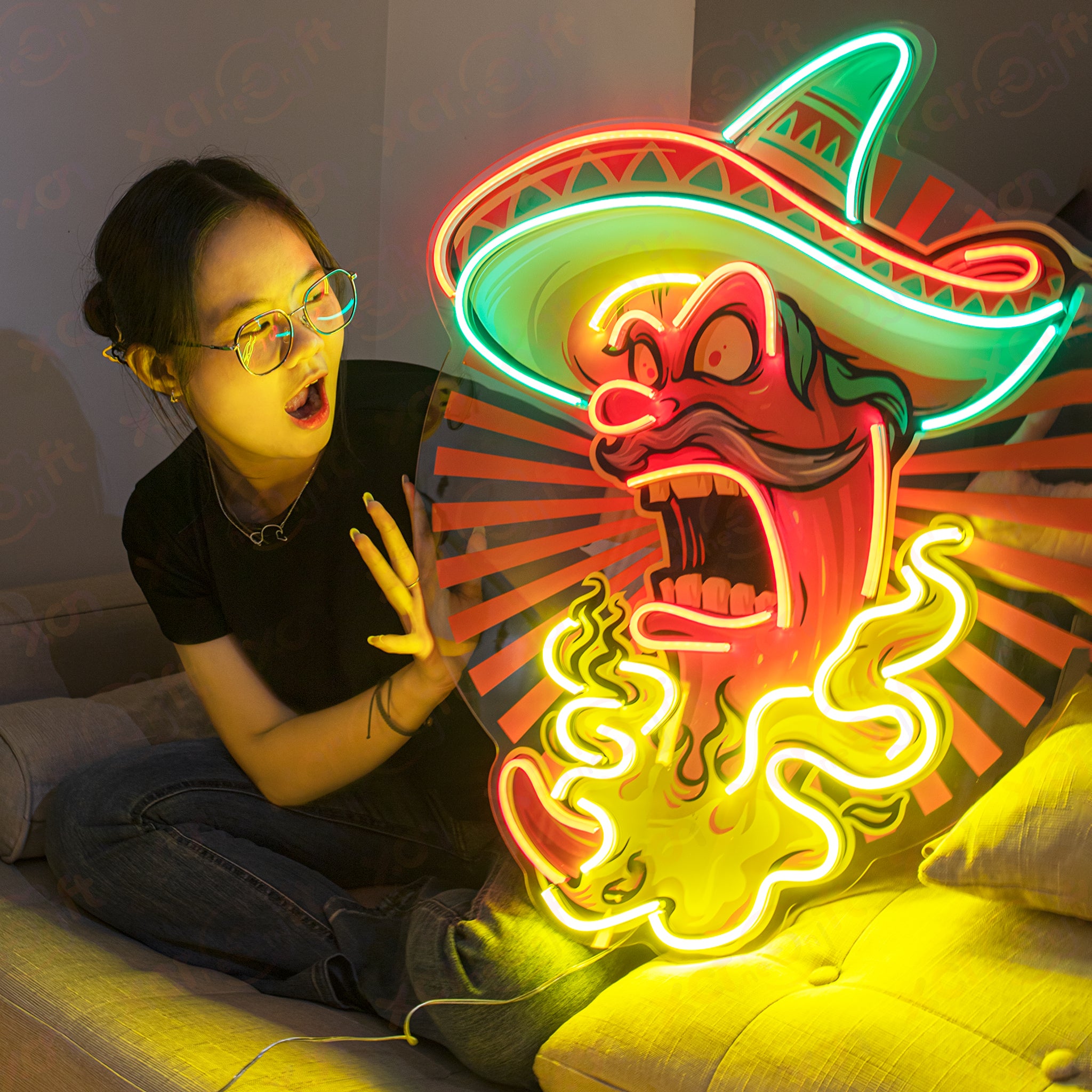 Chilli Mexico LED Neon Wall Art