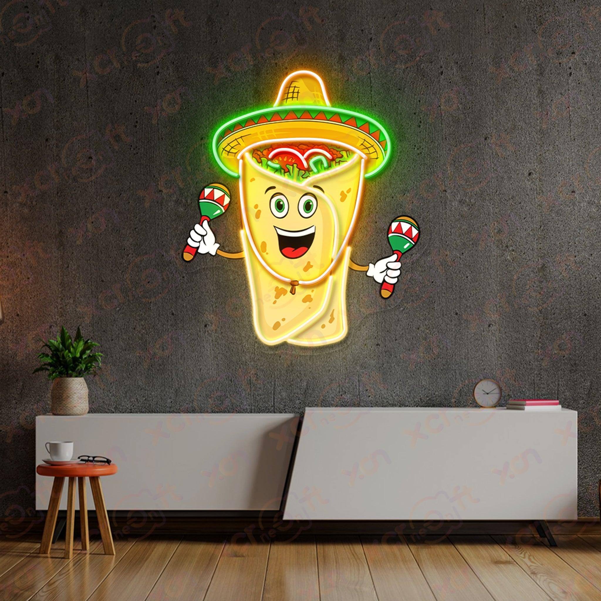 Festive Taco LED Neon Wall Art