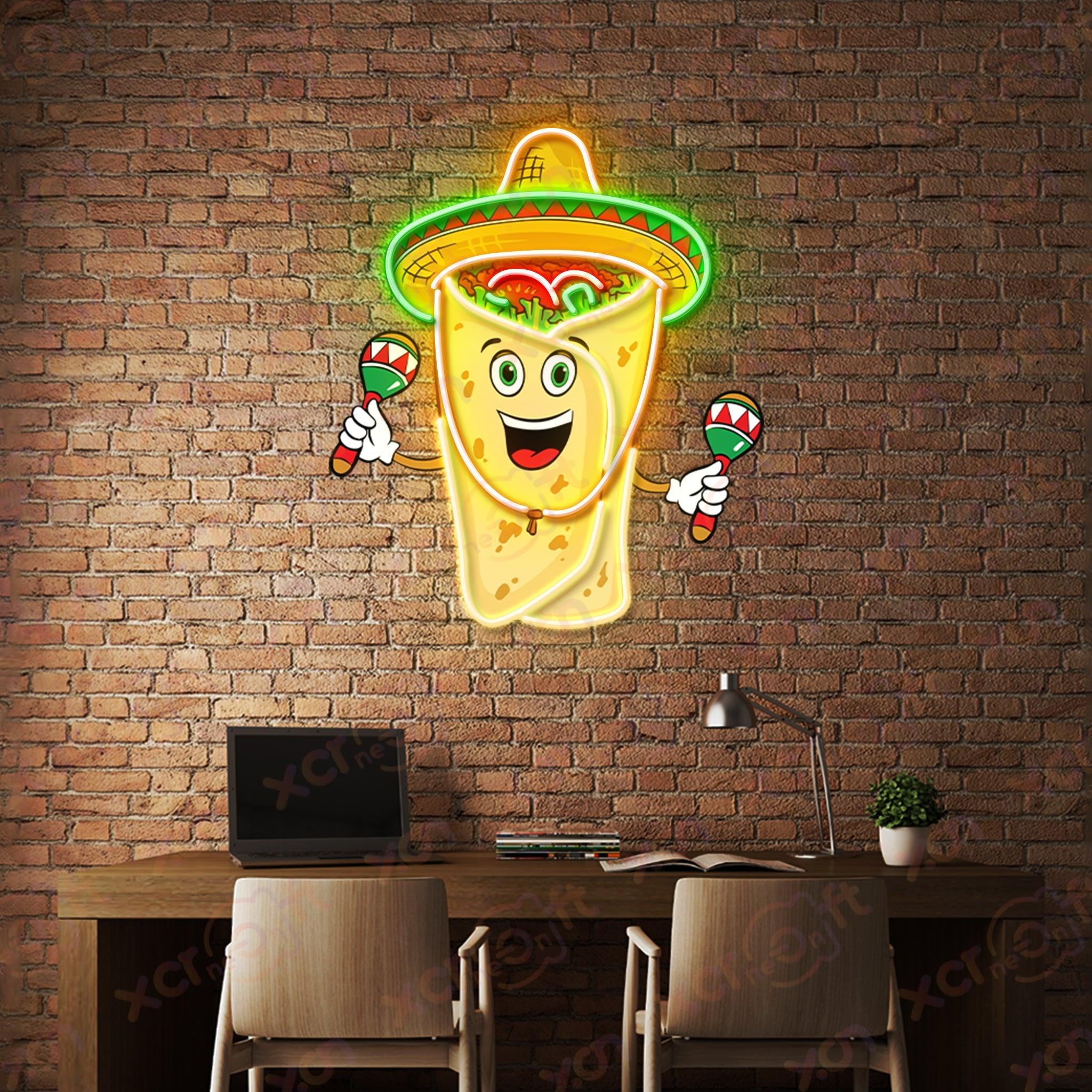 Festive Taco LED Neon Wall Art