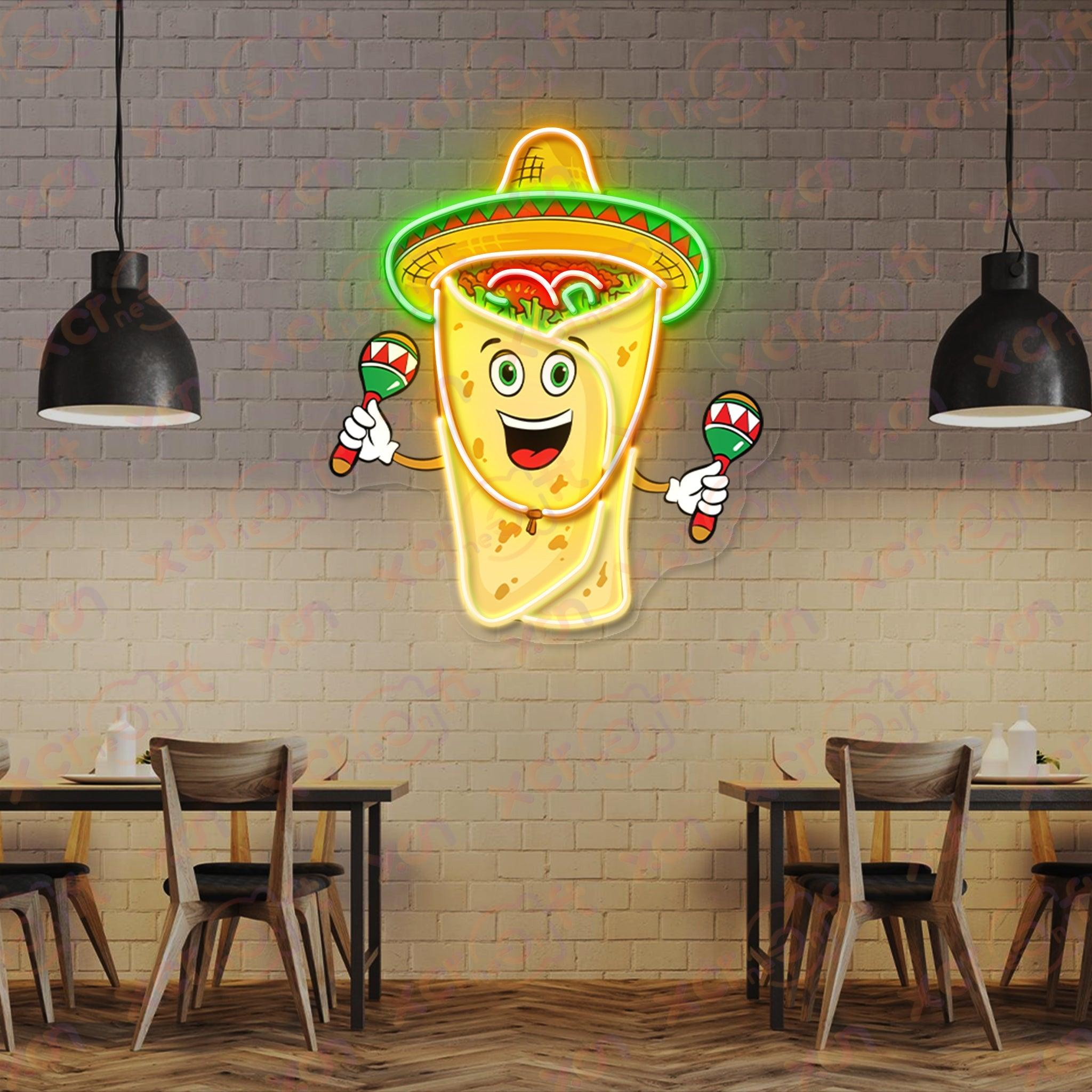 Festive Taco LED Neon Wall Art