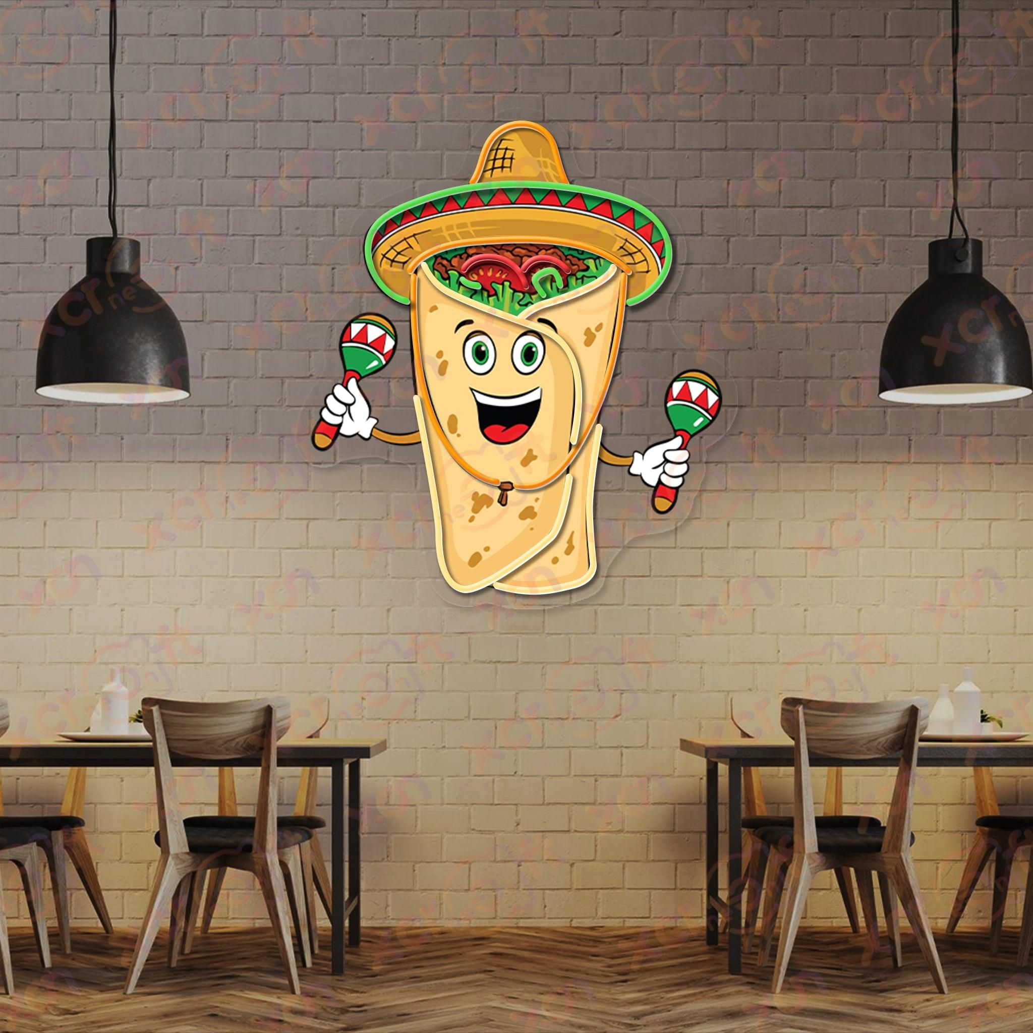 Festive Taco LED Neon Wall Art