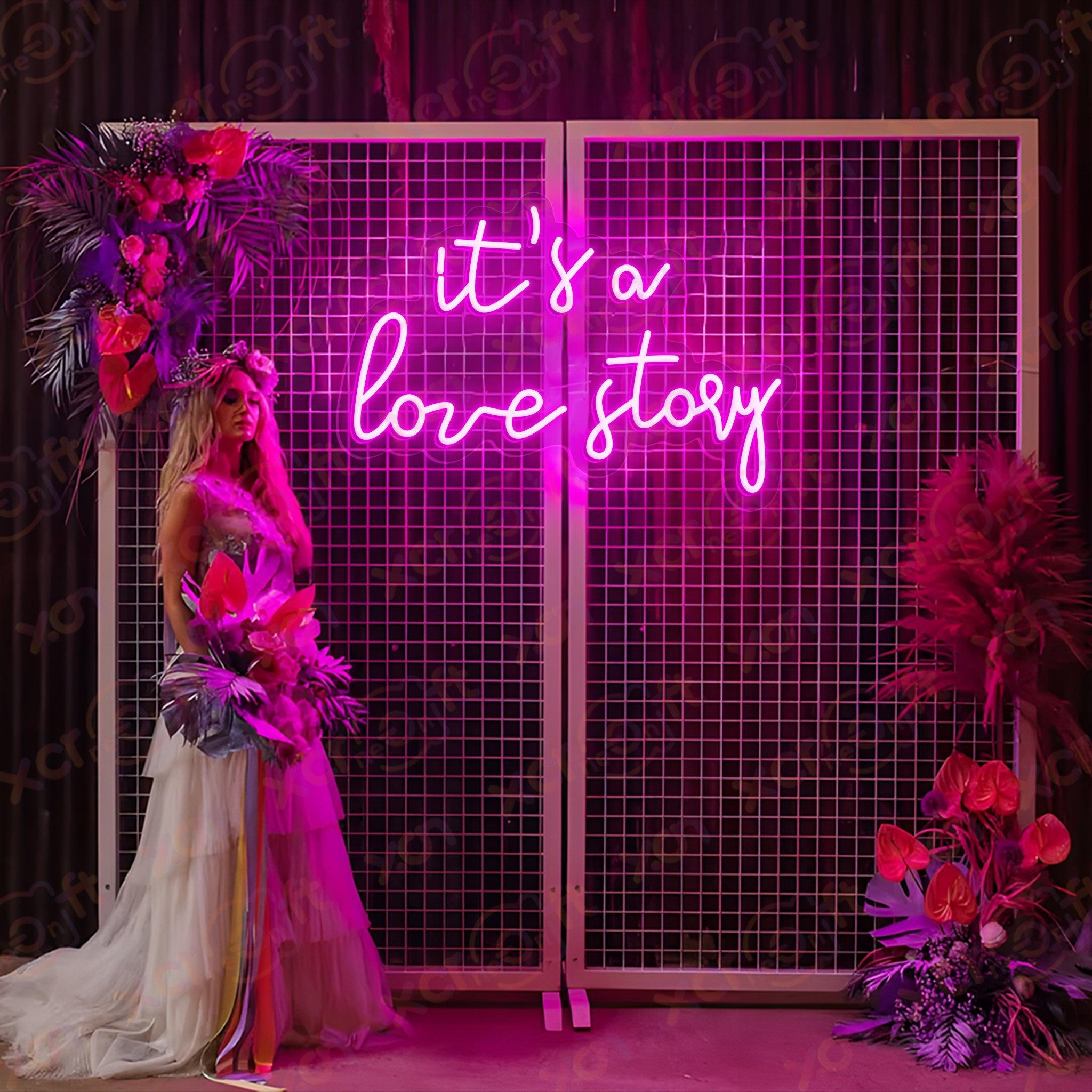 It's a Love Story LED Neon Sign Wedding Decor