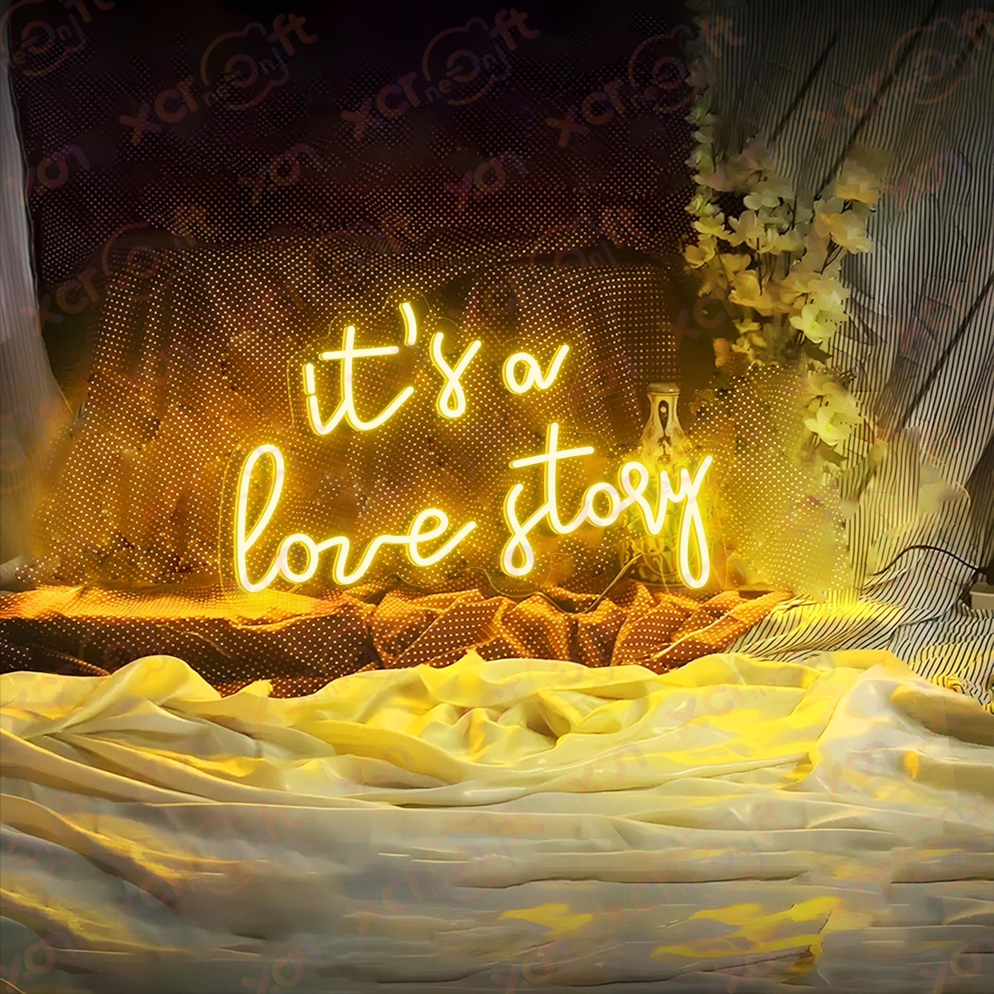 It's a Love Story LED Neon Sign Wedding Decor