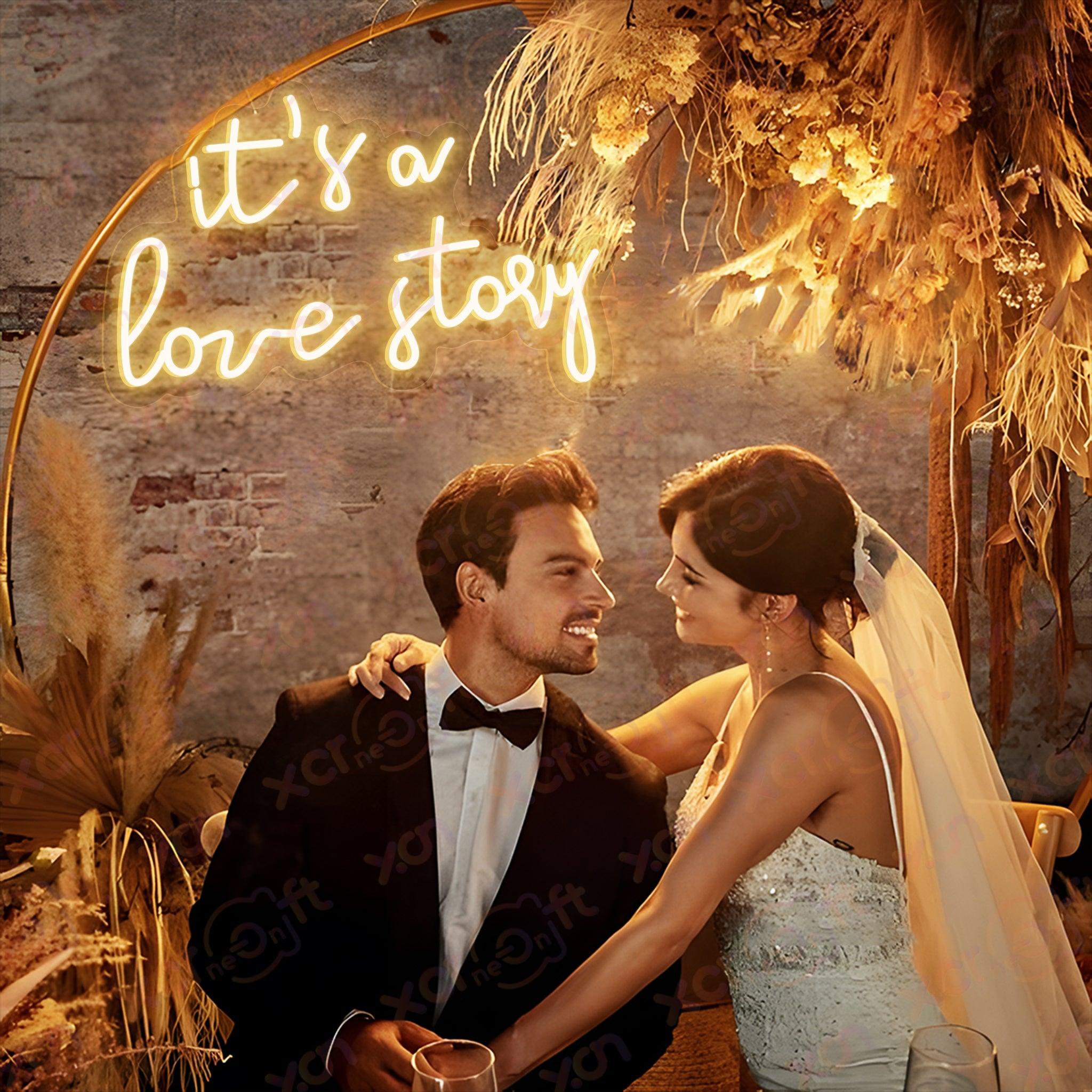 It's a Love Story LED Neon Sign Wedding Decor