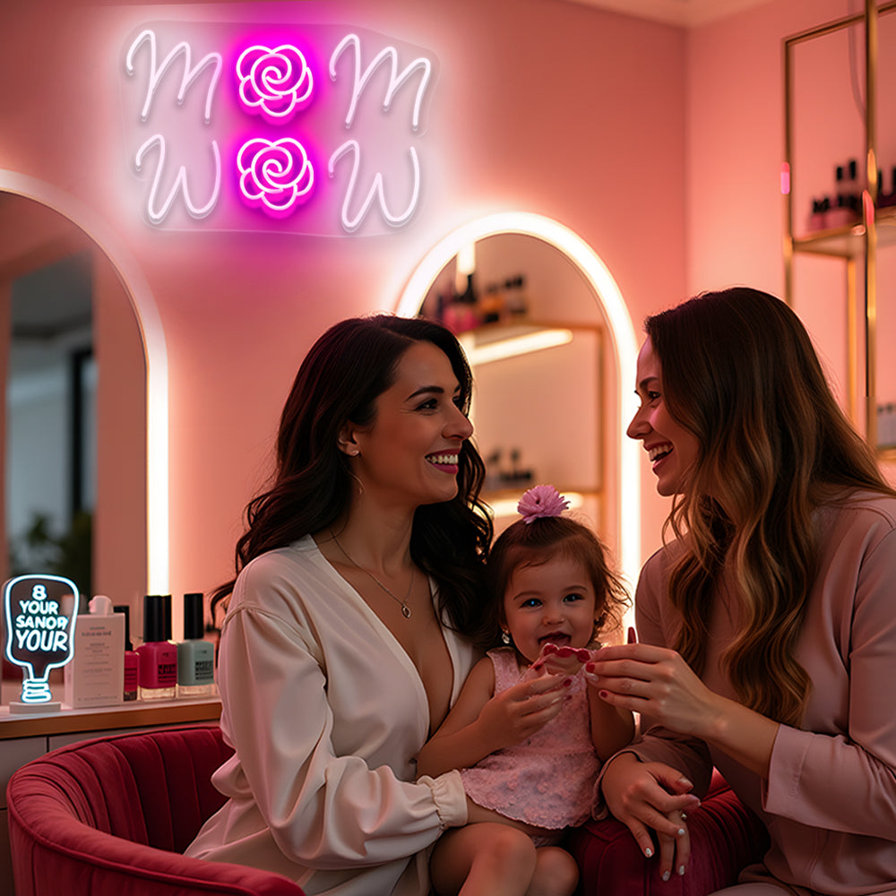 Mom Wow LED Neon Sign