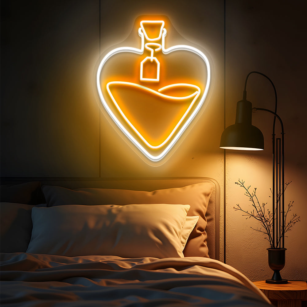 Potion Bottle Heart Neon Sign