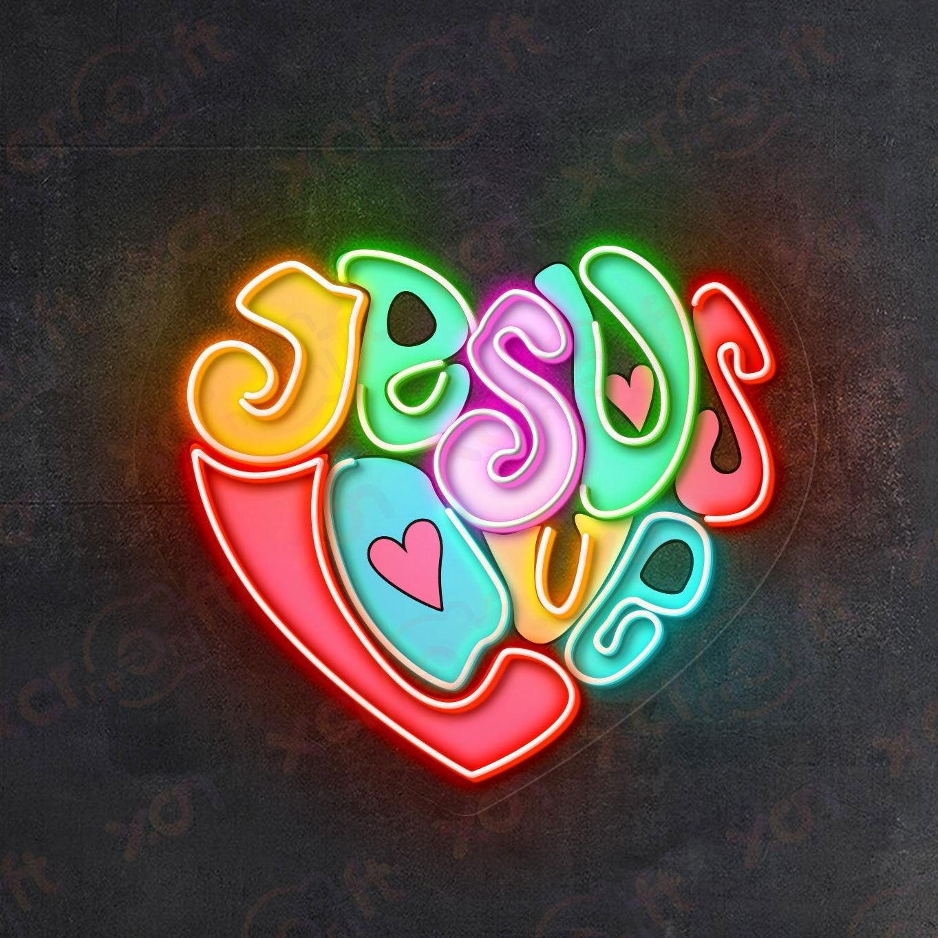 Jesus Love Durable Neon Light Decor For Home