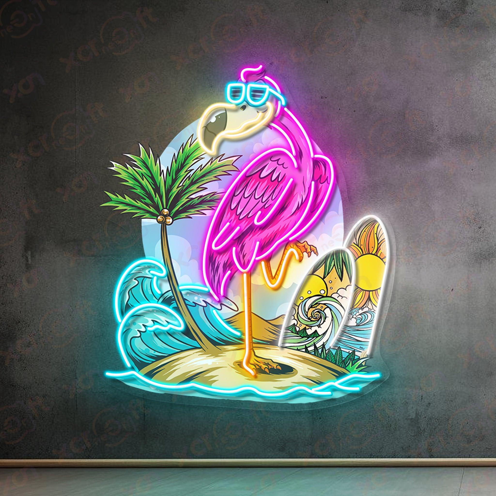 Flamingo Summer Decoration UV Printed Neon Signs