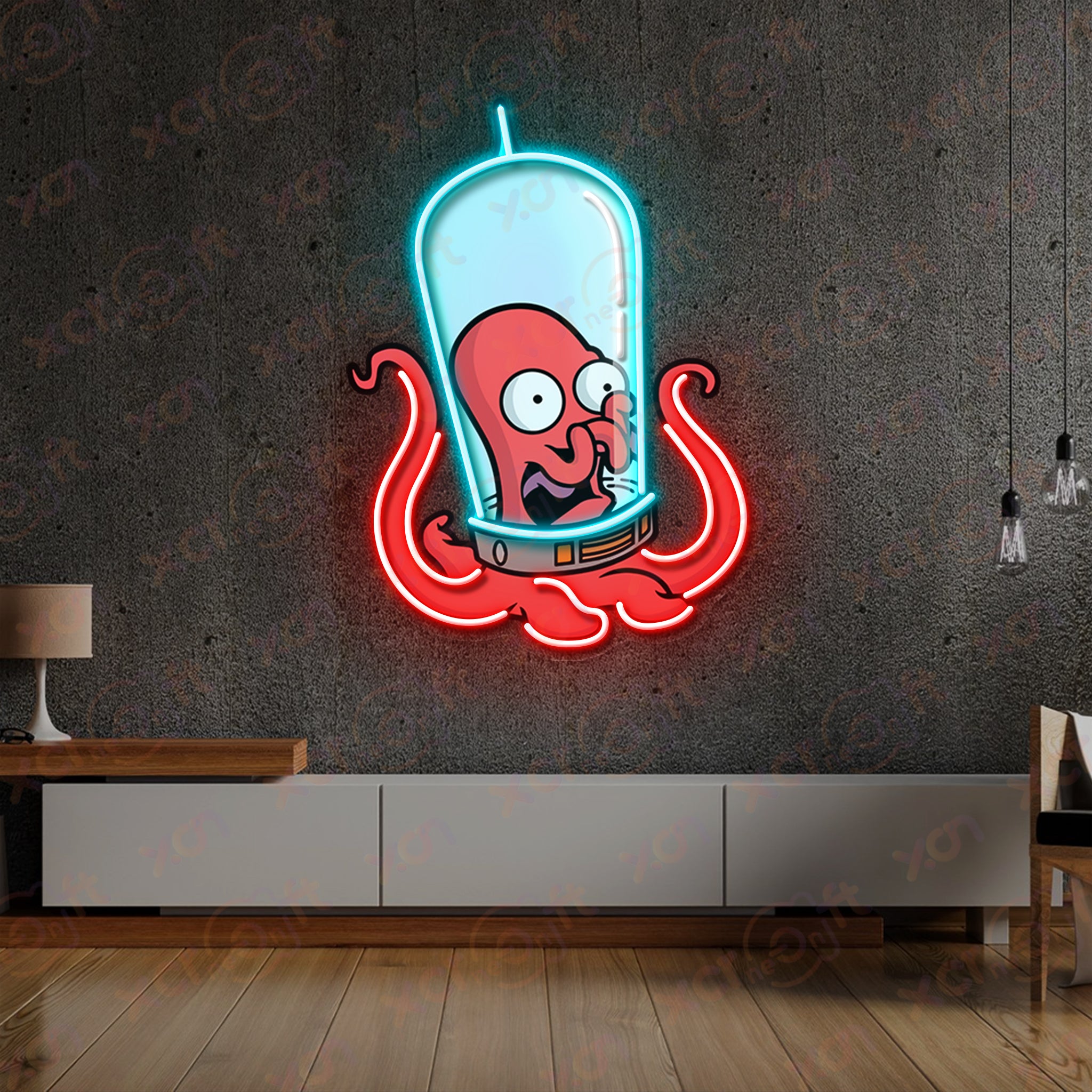 Otopus Yellow Figure LED Neon Light