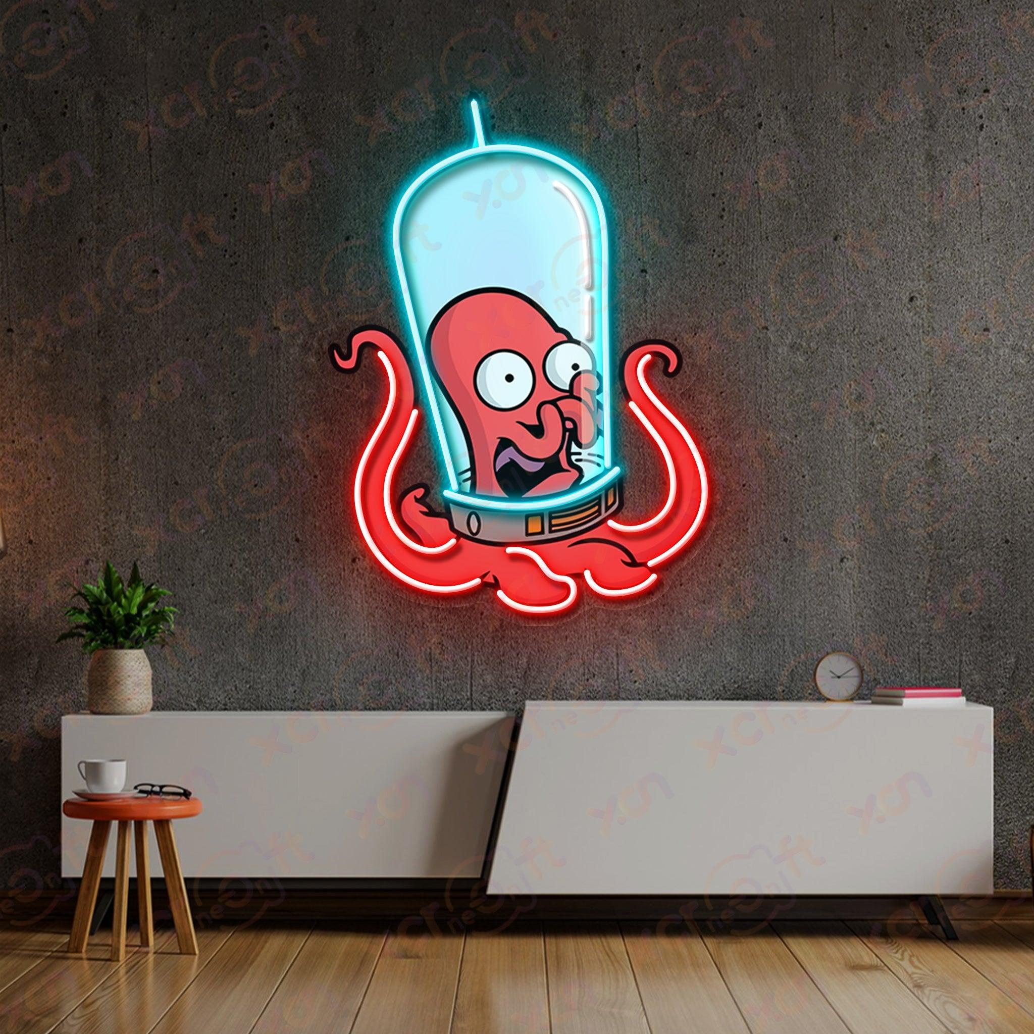 Otopus Yellow Figure LED Neon Light