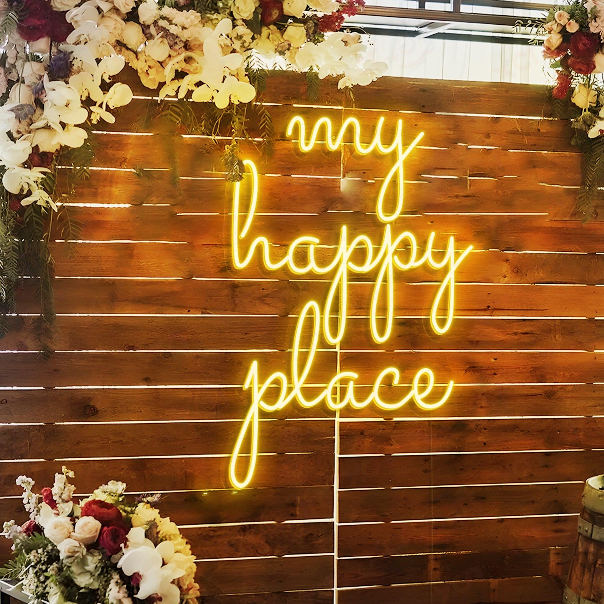 My Happy Place LED Neon Sign Wedding Decor