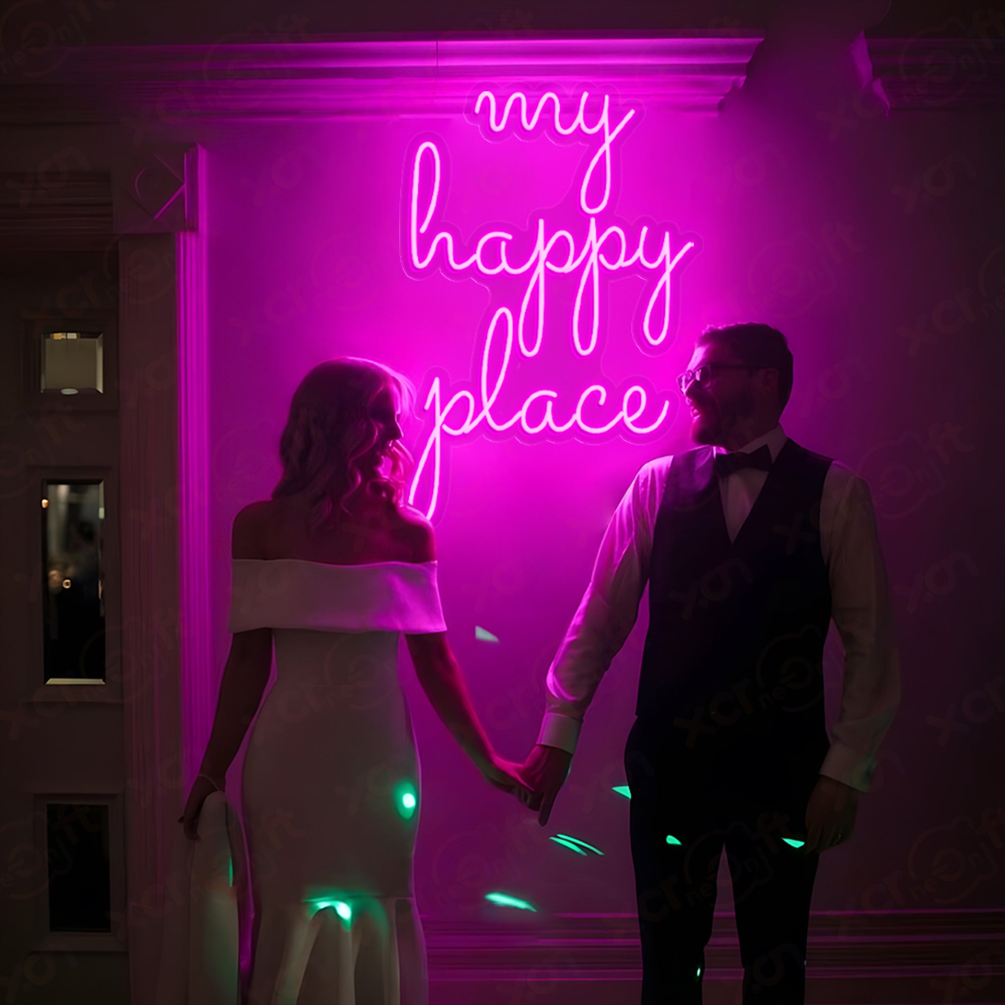 My Happy Place LED Neon Sign Wedding Decor