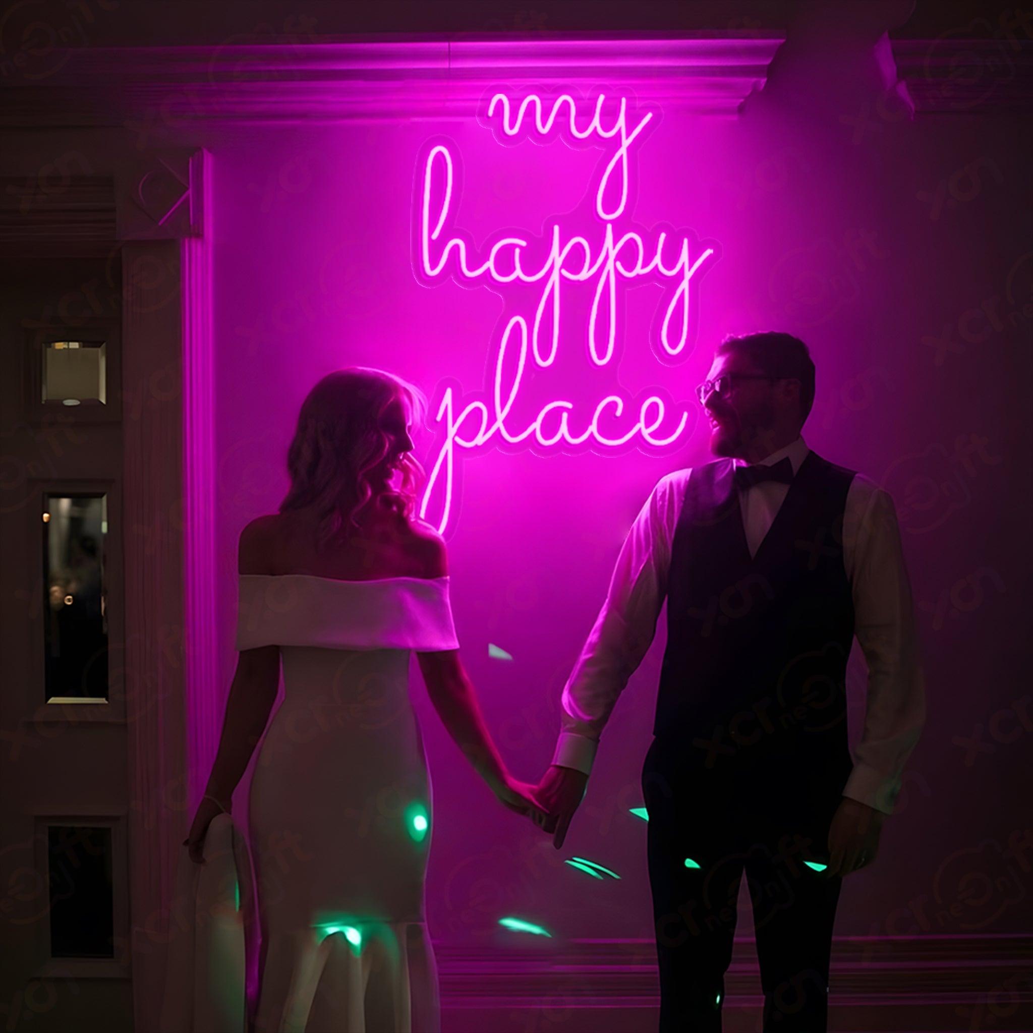 My Happy Place LED Neon Sign Wedding Decor