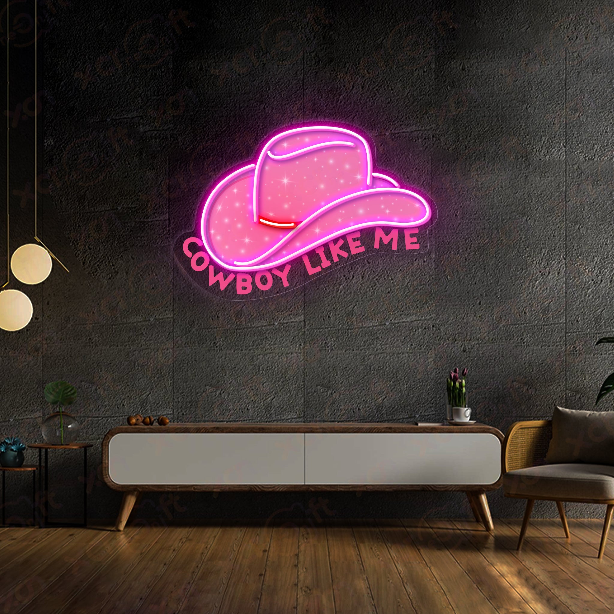 Cowboy Like Me Printed LED Neon Sign