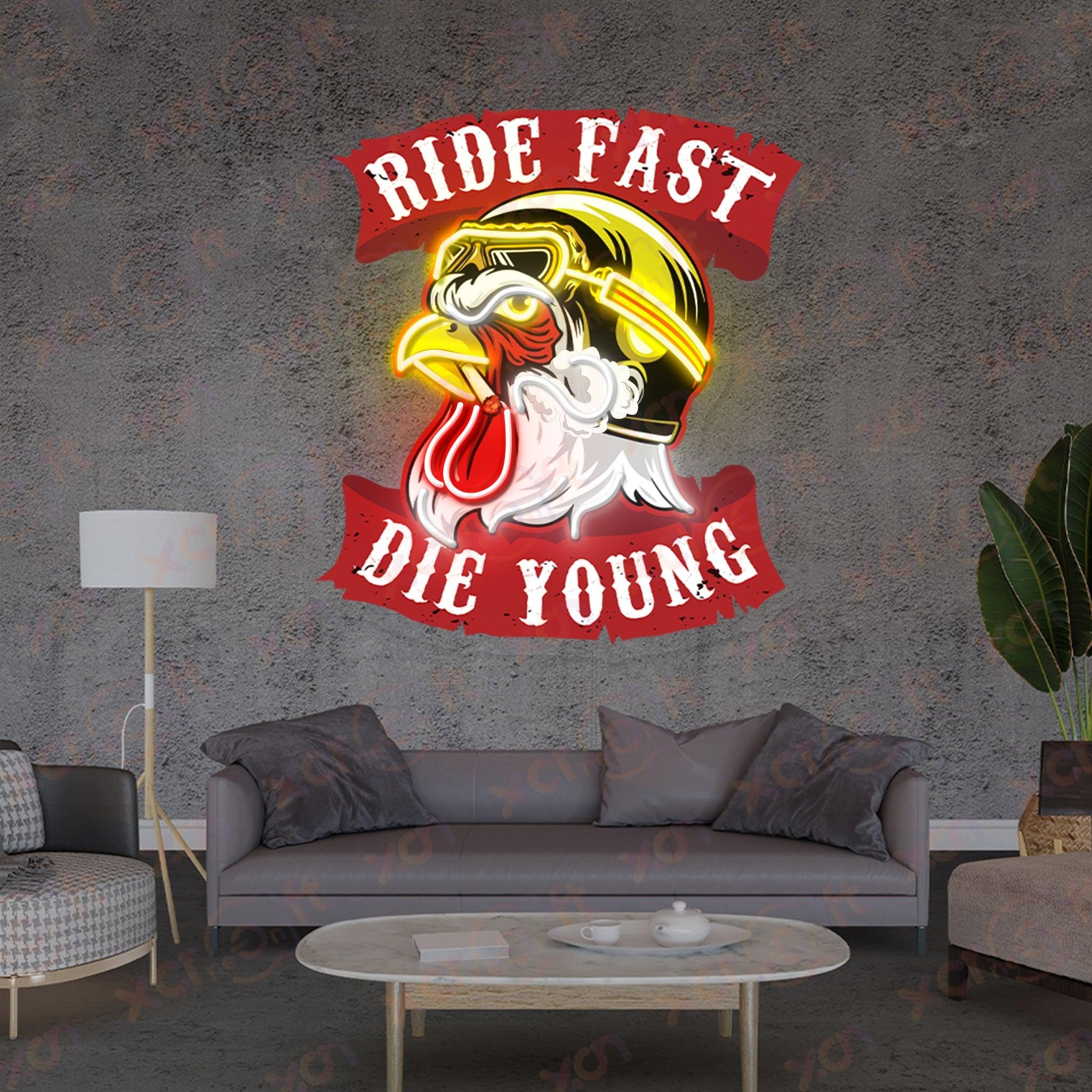 Ride Fast Die Young Durable Neon Light