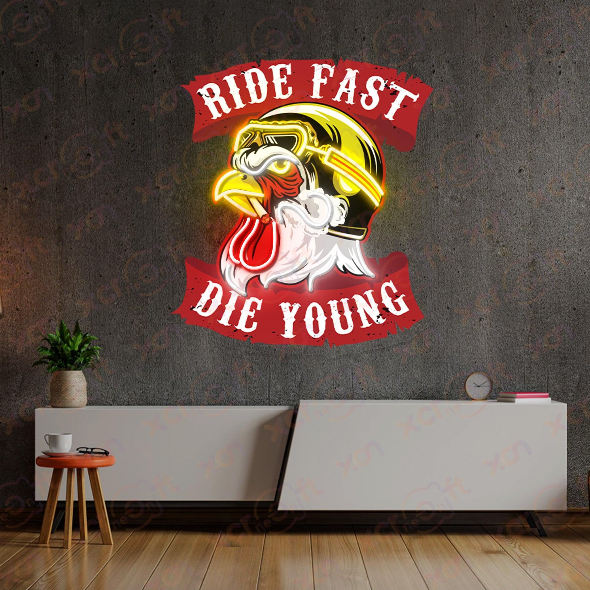 Ride Fast Die Young Durable Neon Light