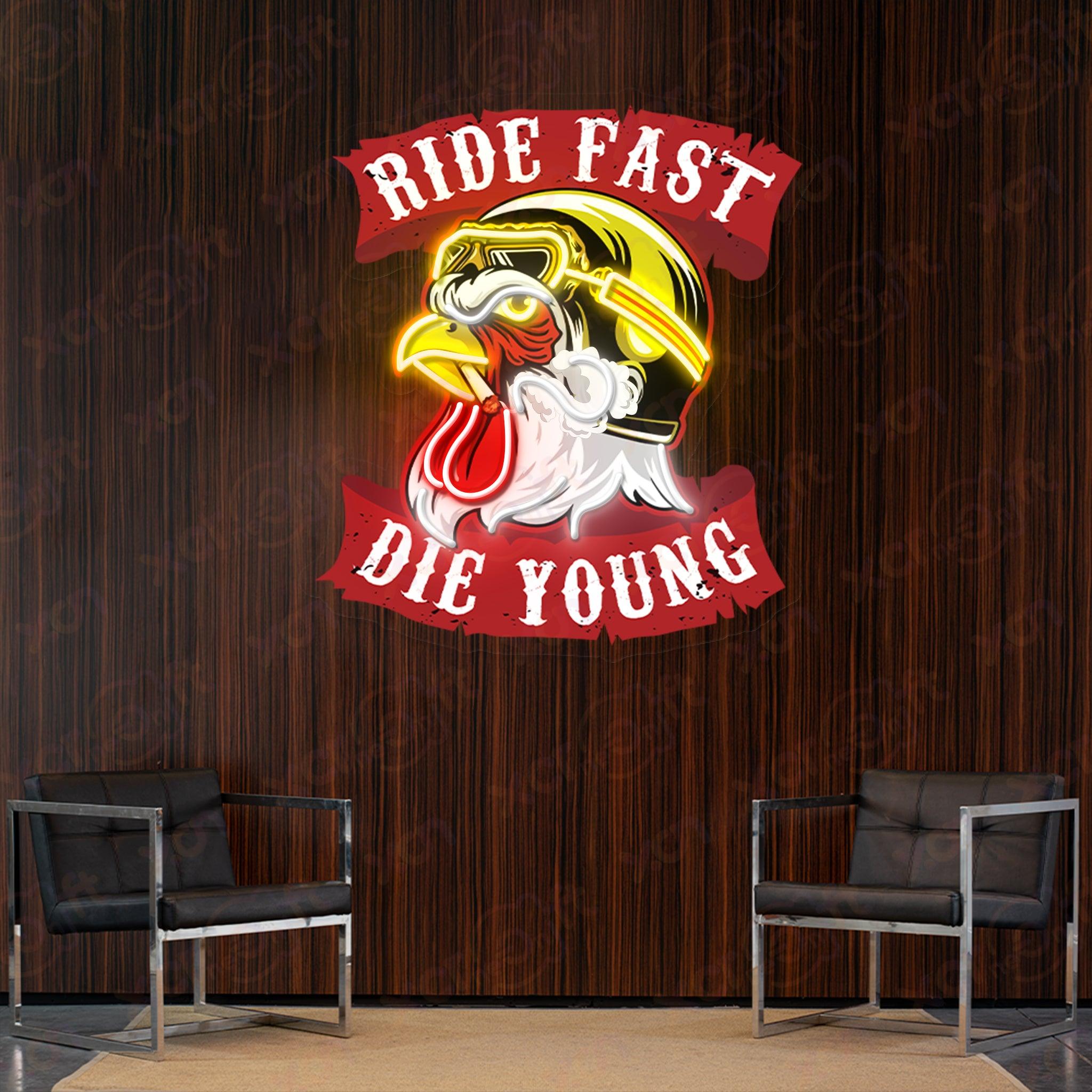 Ride Fast Die Young Durable Neon Light