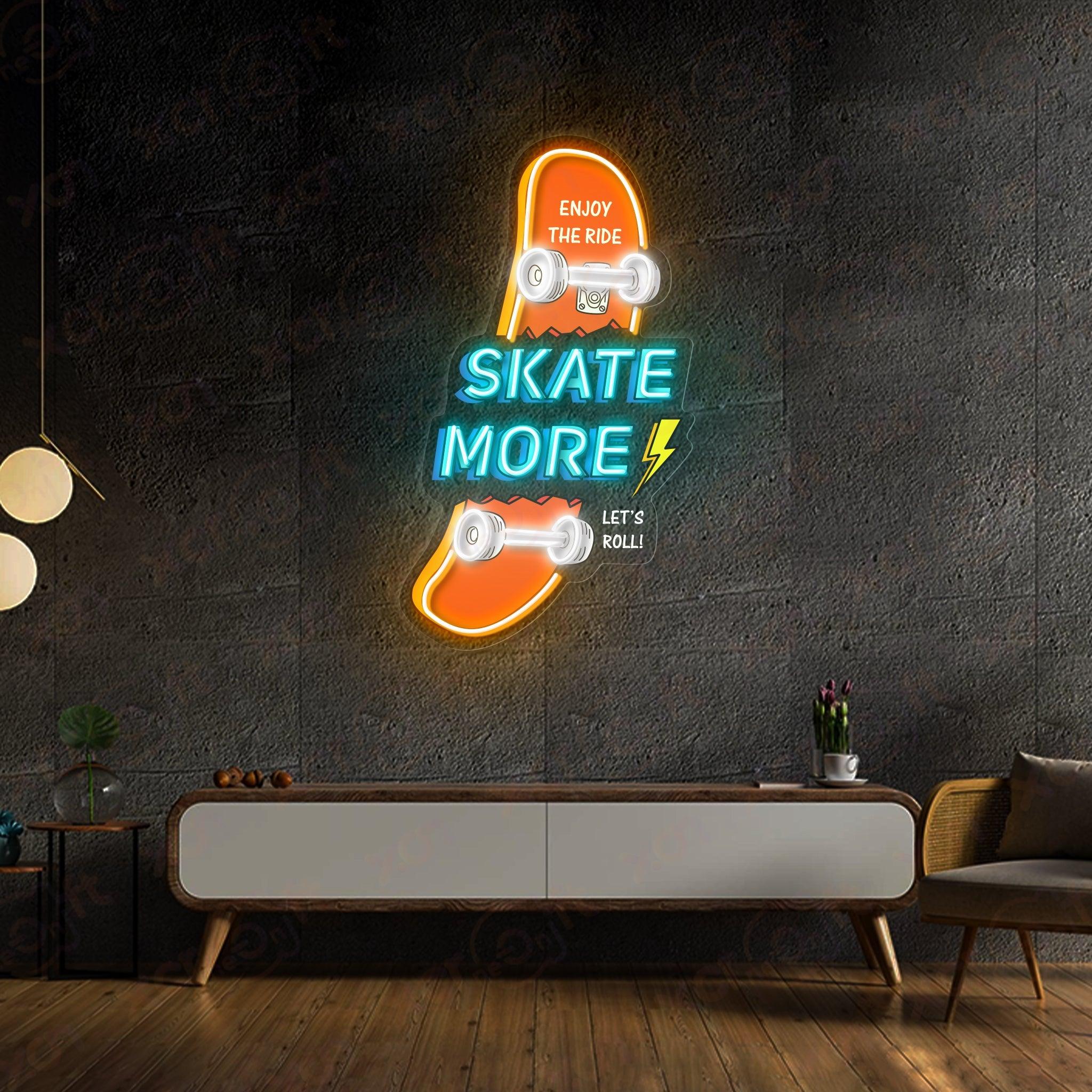 Skate More LED Neon Wall Art