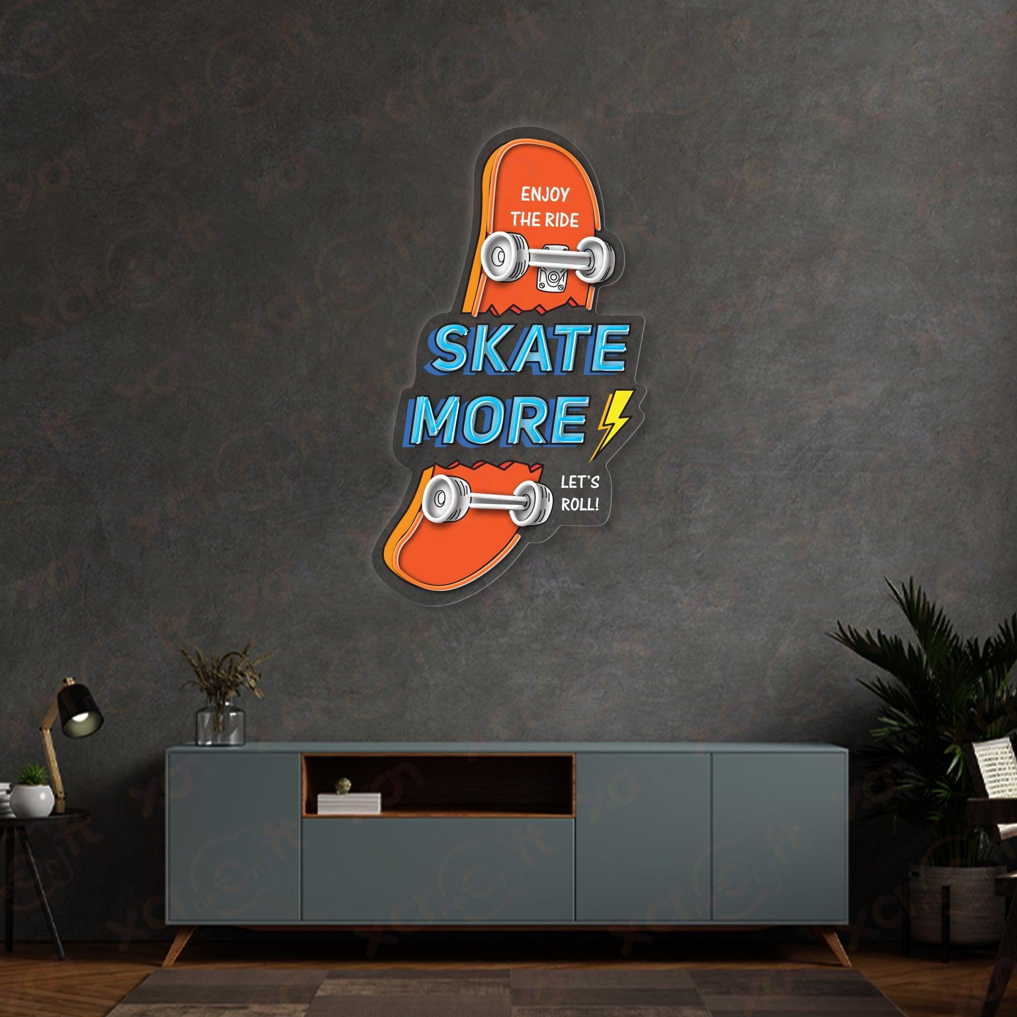 Skate More LED Neon Wall Art